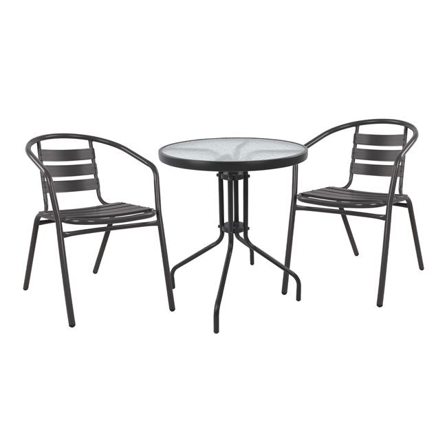 Градински комплект 3 бр LAURA сив цвят с маса Φ60Χ70/КГ10467