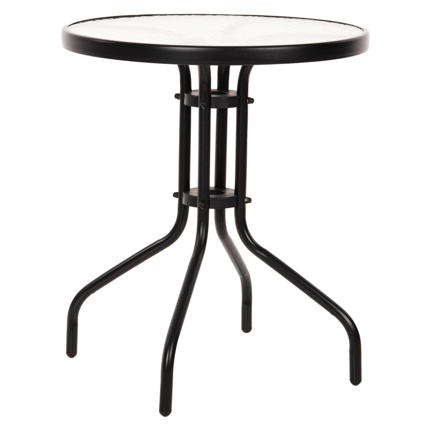 Градинска маса Лима ф60 -черен цвят метал/стъкло