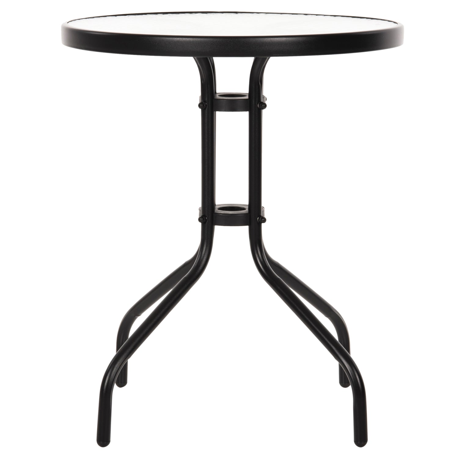 Градинска маса Лима ф60 -черен цвят метал/стъкло