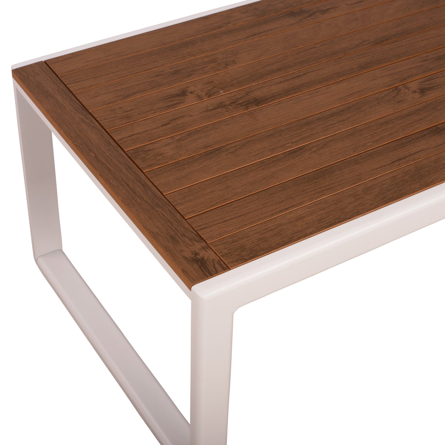 Градински сет Лайф цвят бял-кафяв диван с 2 кресла и маса 110x55x40 см.