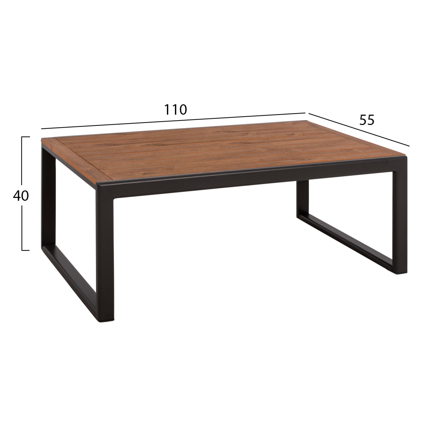 Градински сет Лайф цвят антрацит-сив диван с 2кресла и маса 110x55x40 см.