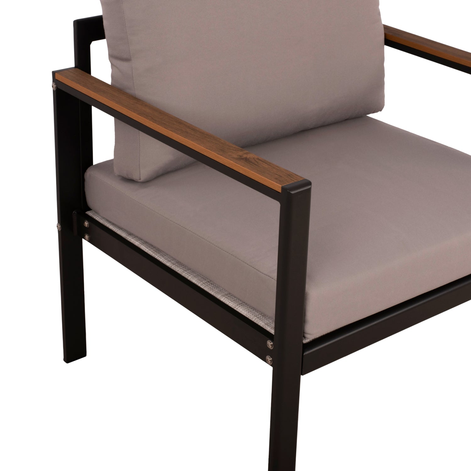 Градински сет Лайф цвят антрацит-сив диван с 2кресла и маса 110x55x40 см.