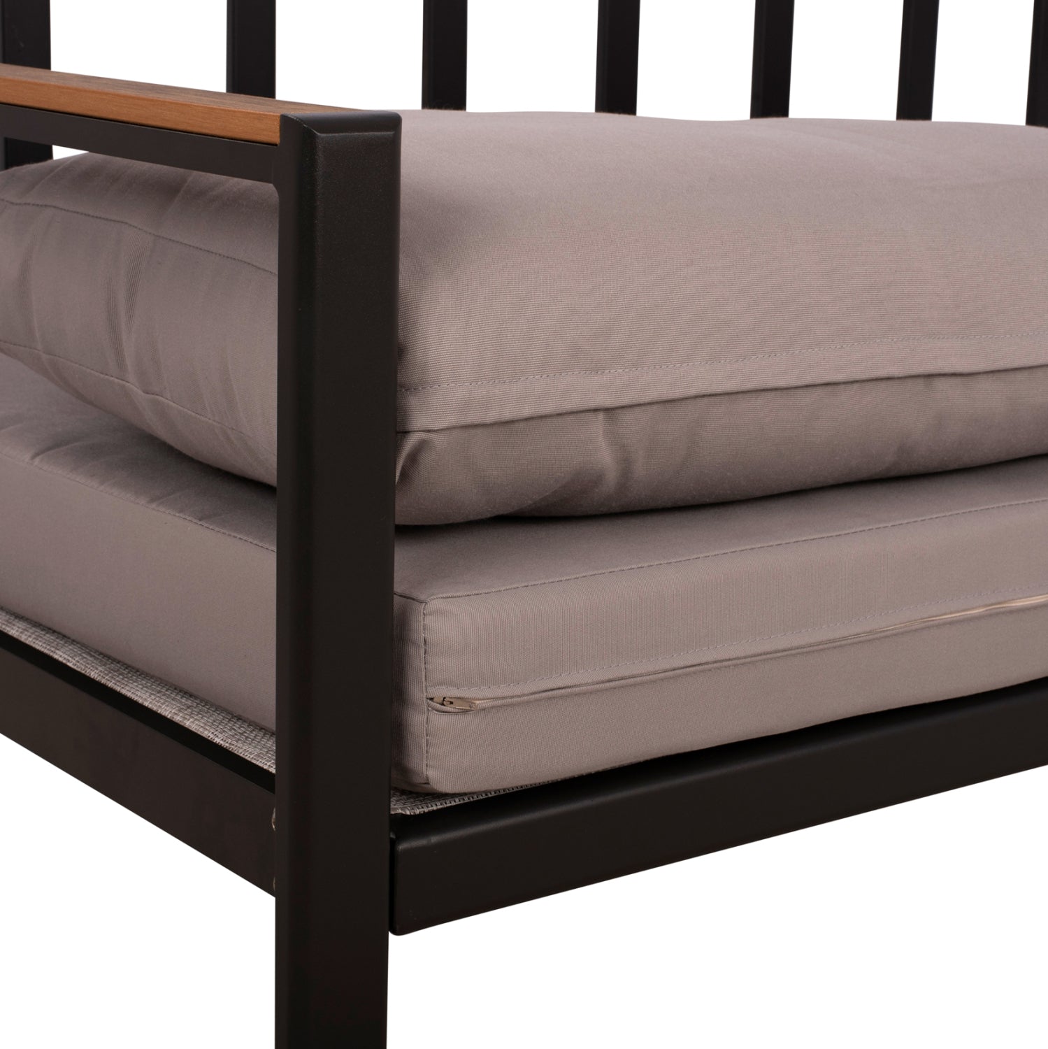 Градински сет Лайф цвят антрацит-сив диван с 2кресла и маса 110x55x40 см.