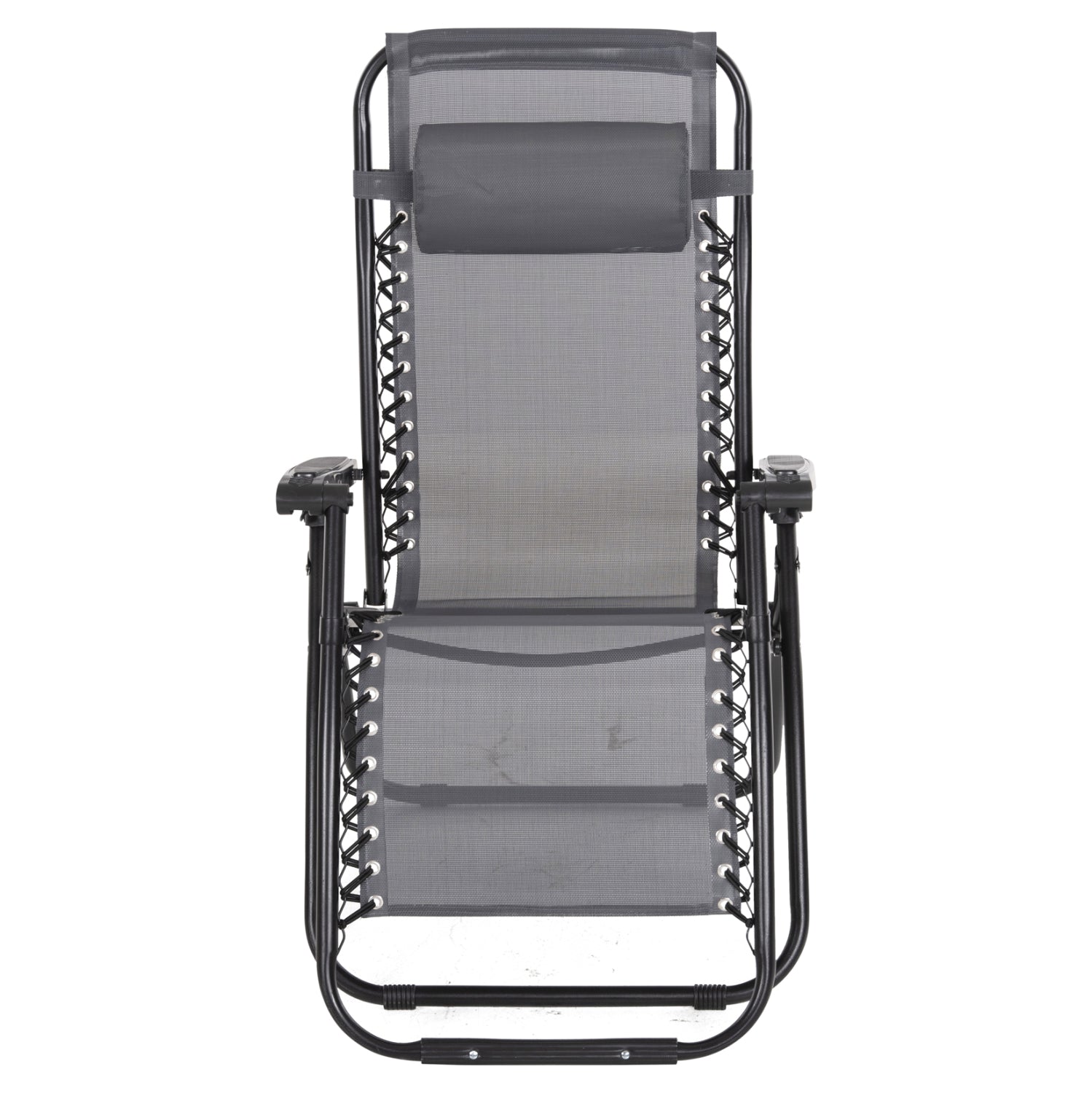 Кресло Relax сив текстилен-черен метал 67x145x110см.