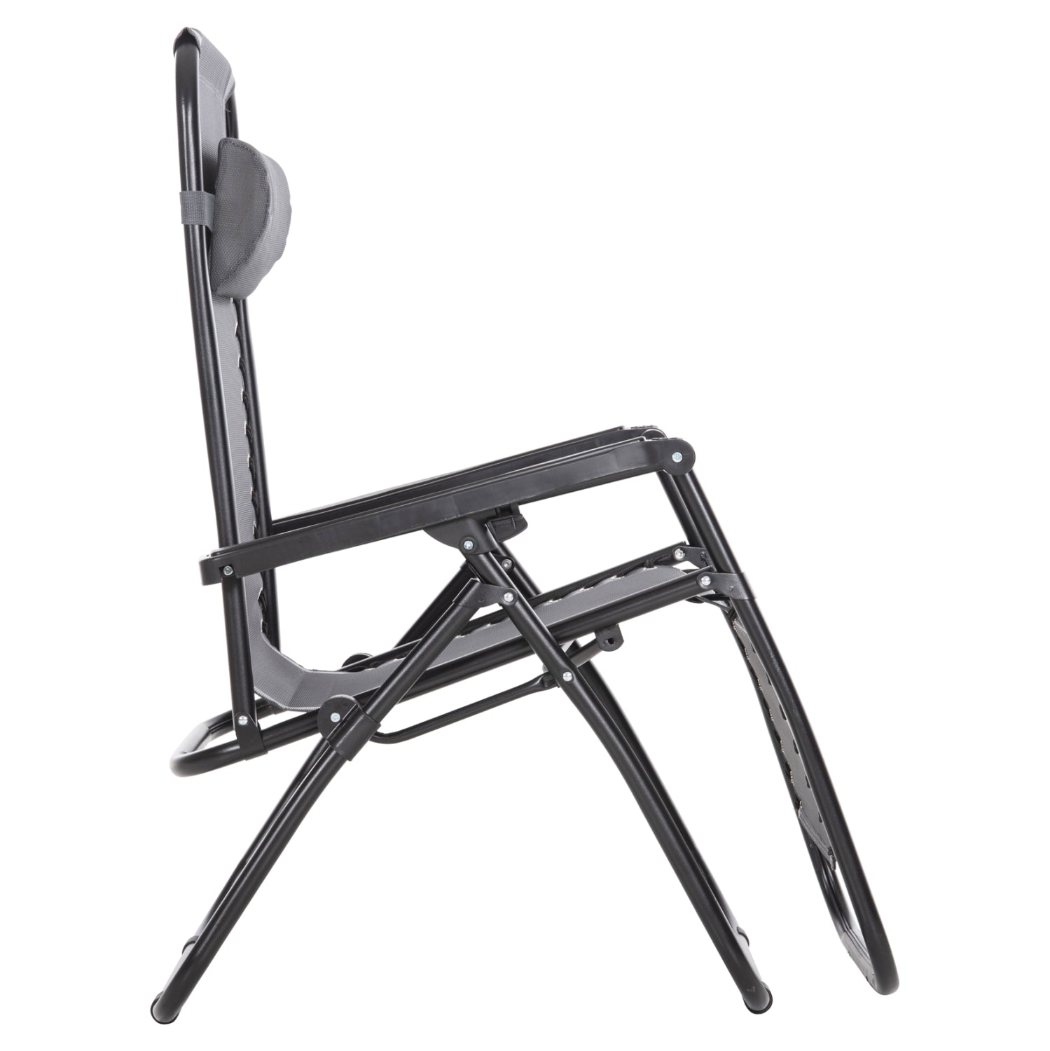 Кресло Relax сив текстилен-черен метал 67x145x110см.