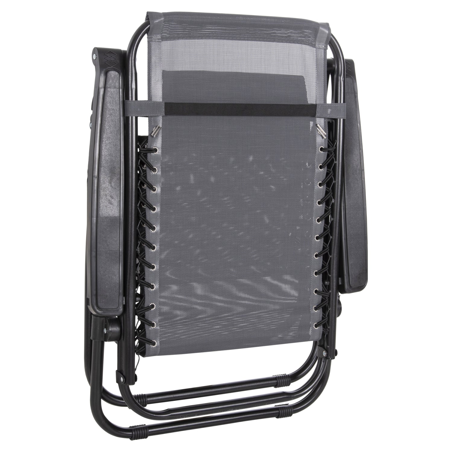 Кресло Relax сив текстилен-черен метал 67x145x110см.