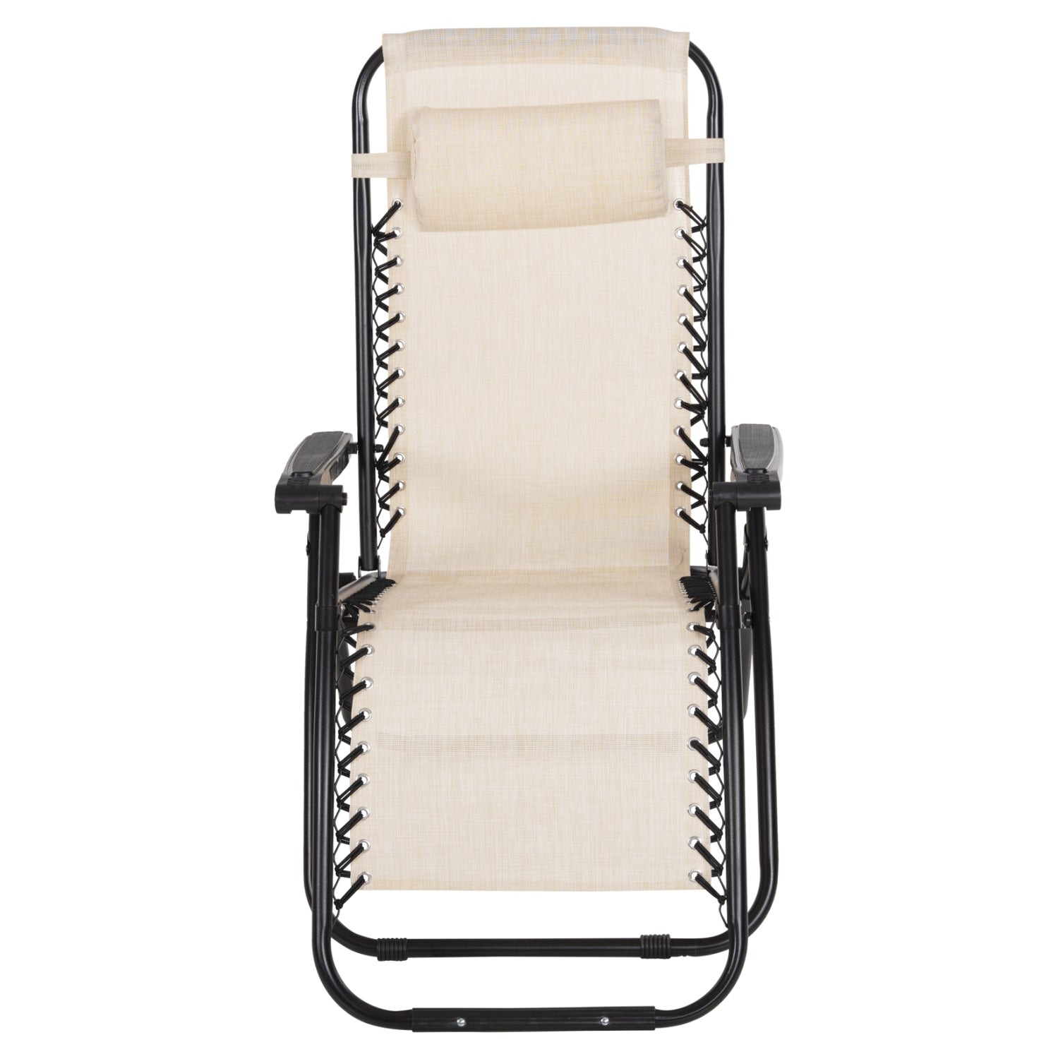 Кресло Relax бежов текстилен-черен метал 67x145x110см.