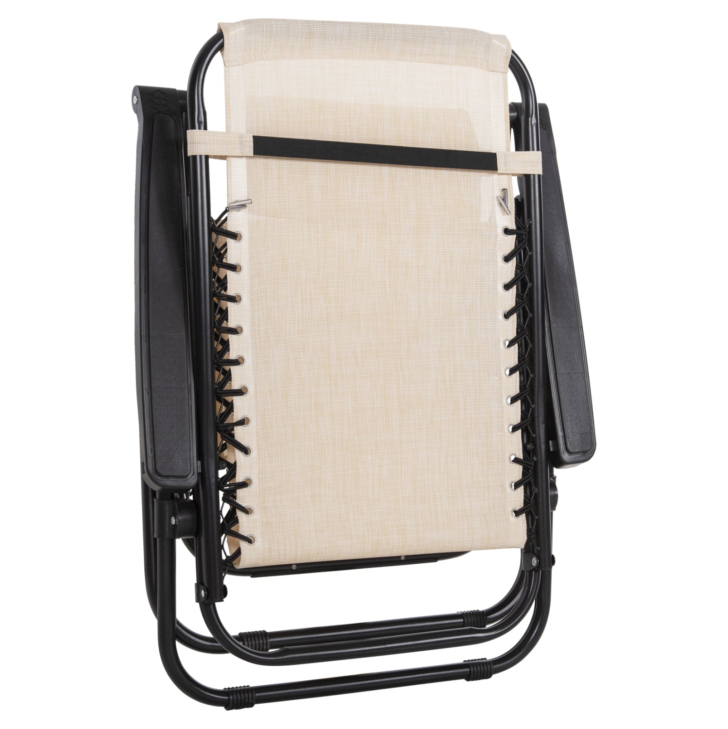 Кресло Relax бежов текстилен-черен метал 67x145x110см.