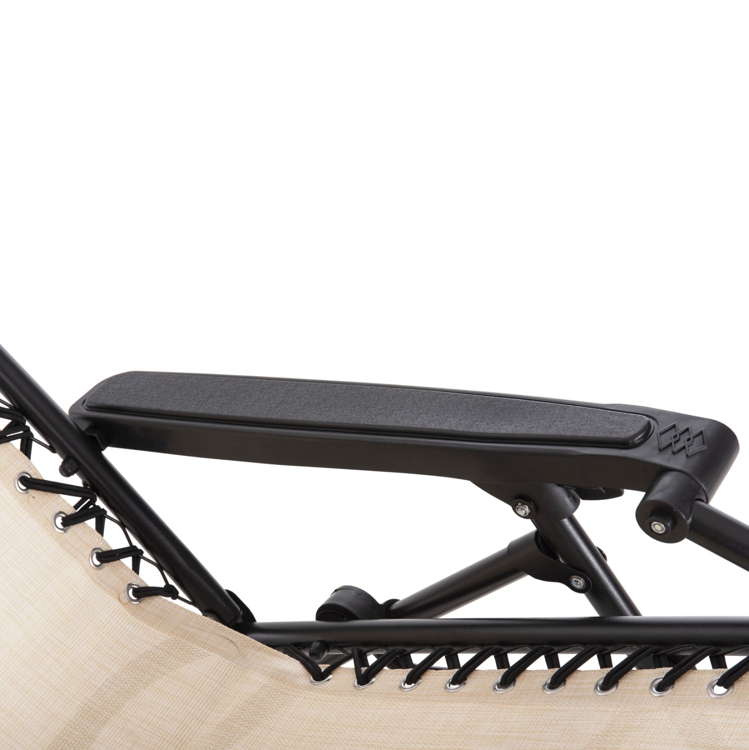 Кресло Relax бежов текстилен-черен метал 67x145x110см.