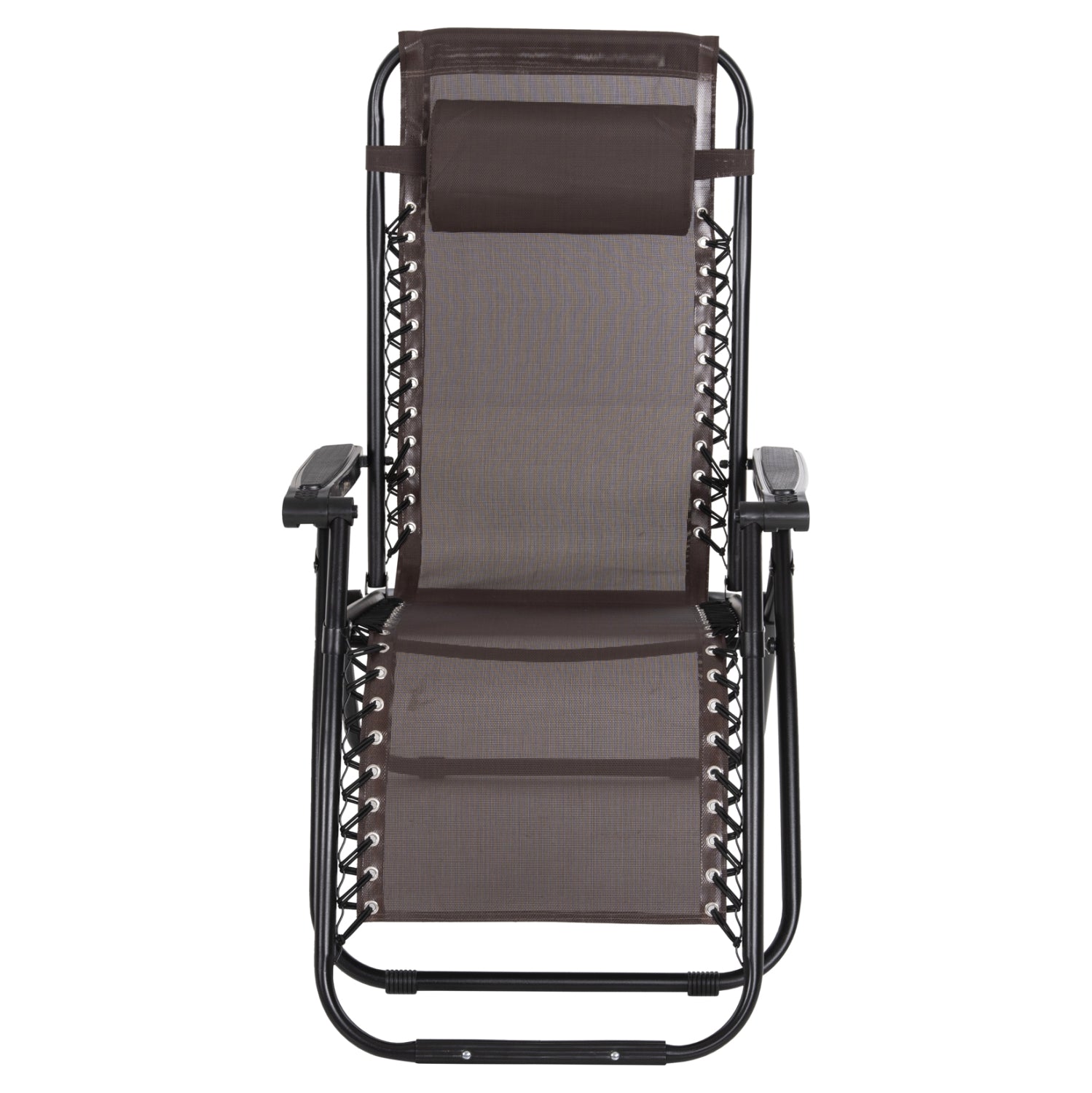 Стол сгъваем -шезлонг Релакс кафяв-черен цвят 67x145x110см