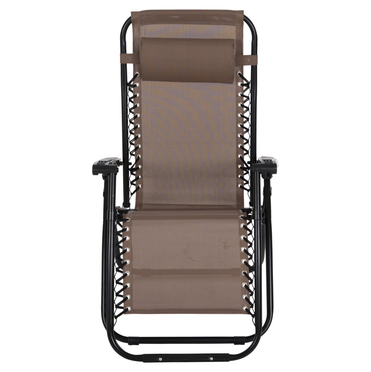 Кресло Relax бежово кафяв текстил-черен метал 67х145х110см.