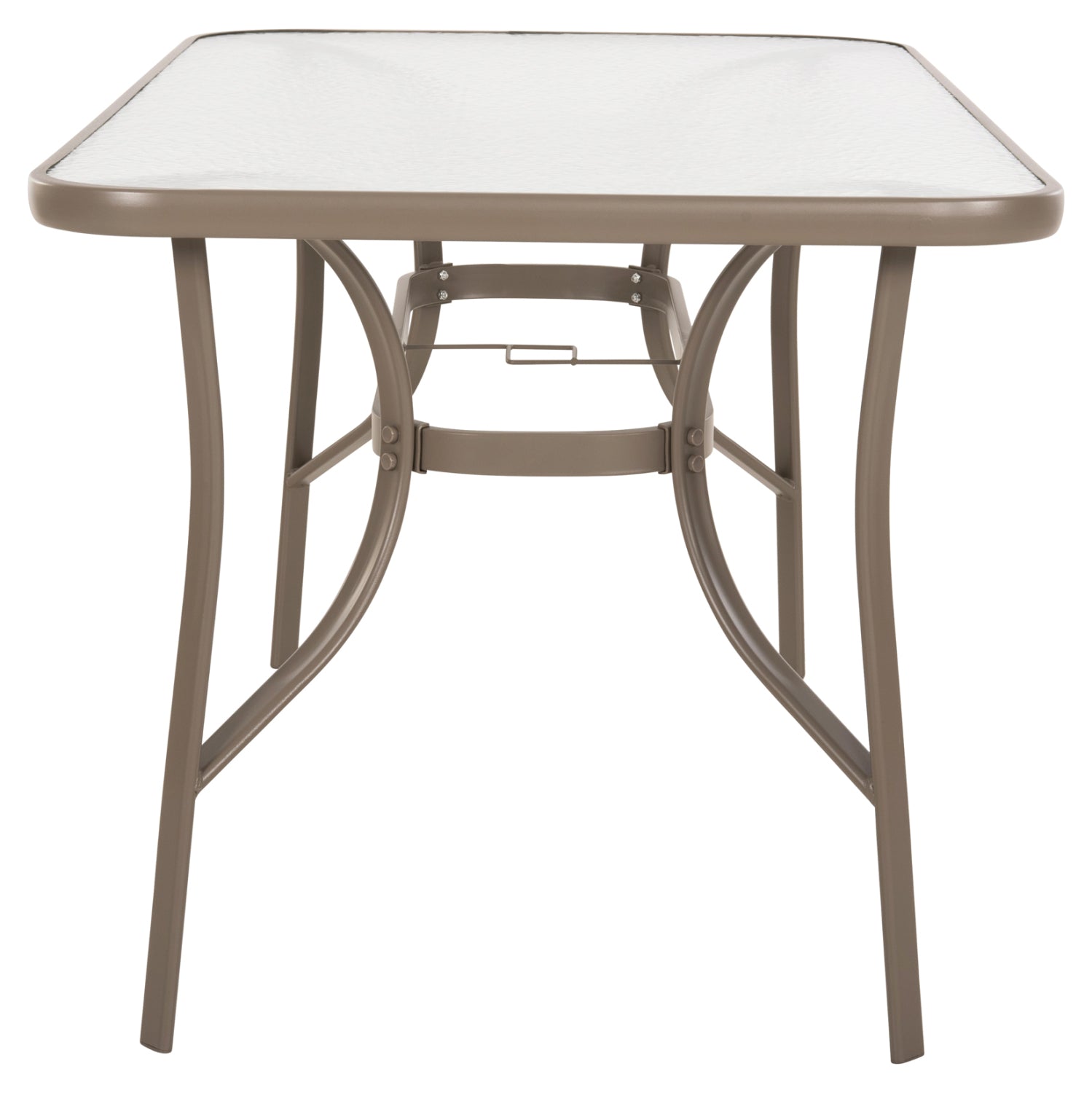 Метална маса за шампанско Bruno със стъклен плот 140x80x71см