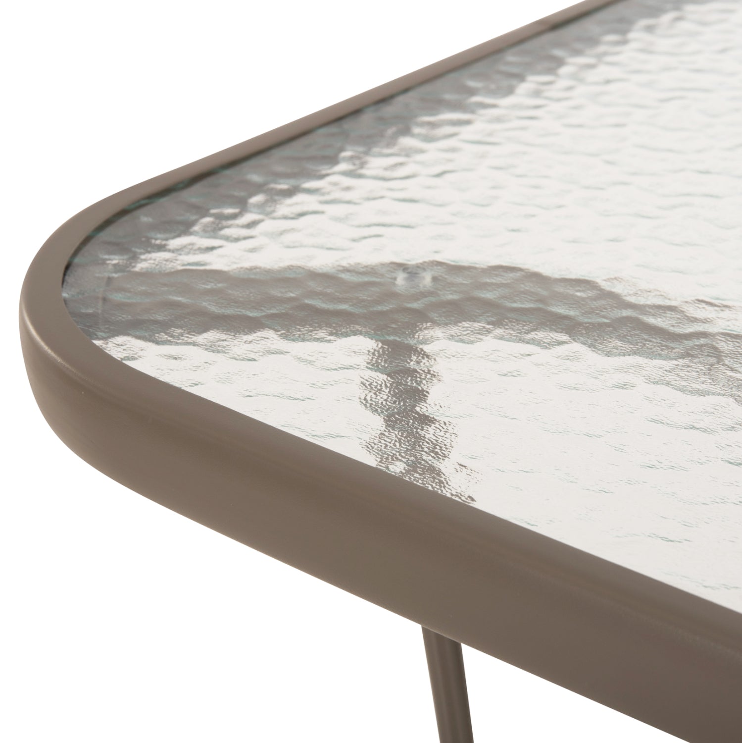 Метална маса за шампанско Bruno със стъклен плот 140x80x71см