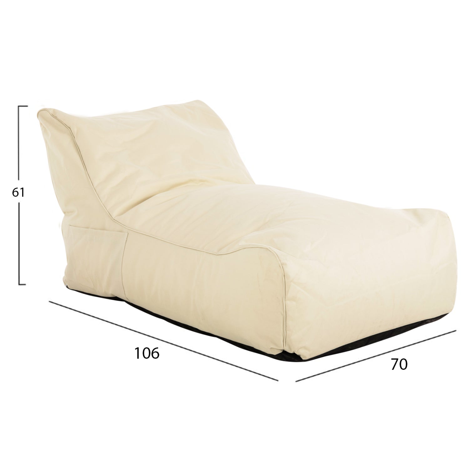 Пуф BLOOM бежов цвят 100% водоустойчив 106x70x61