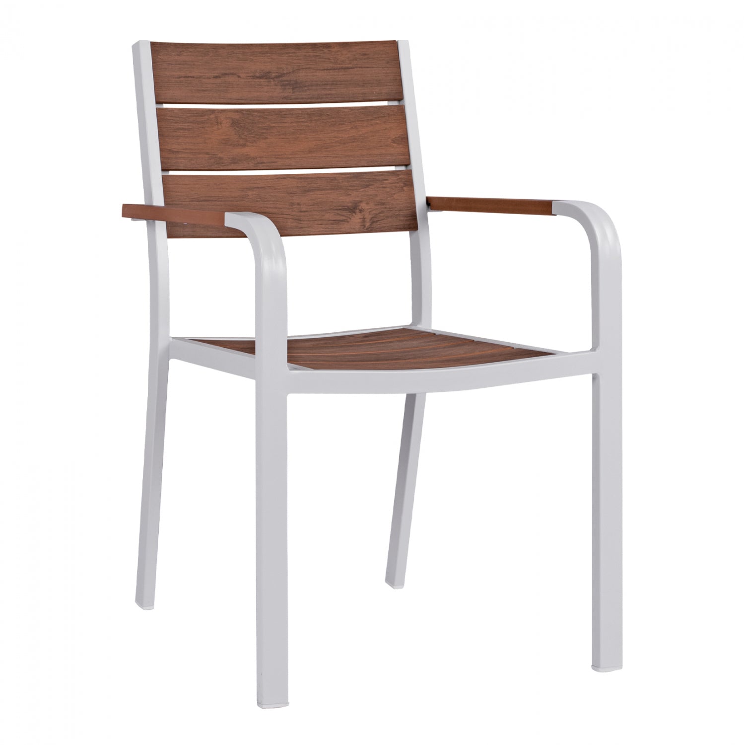 Кресло SAGA алуминий бял-естетвен цвят 55x52x86