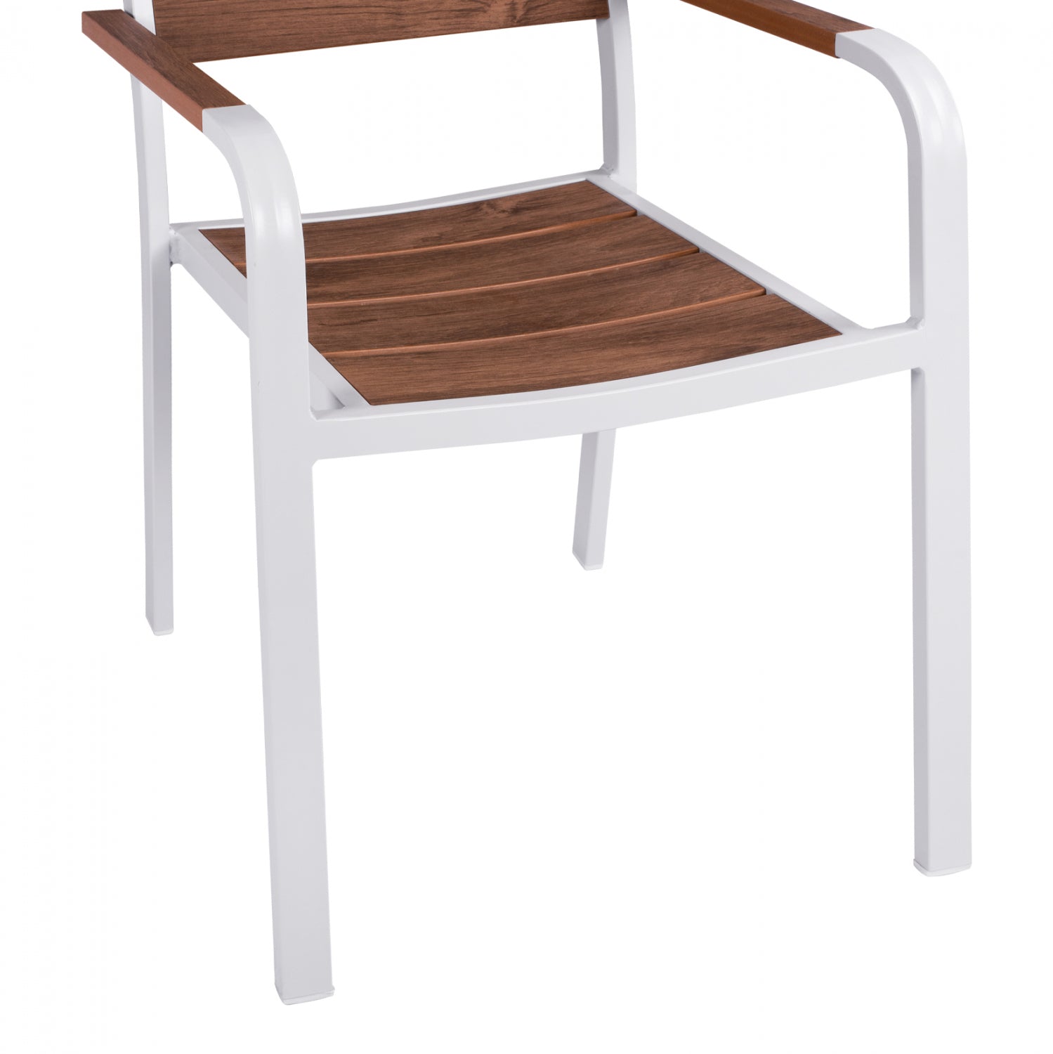 Кресло SAGA алуминий бял-естетвен цвят 55x52x86