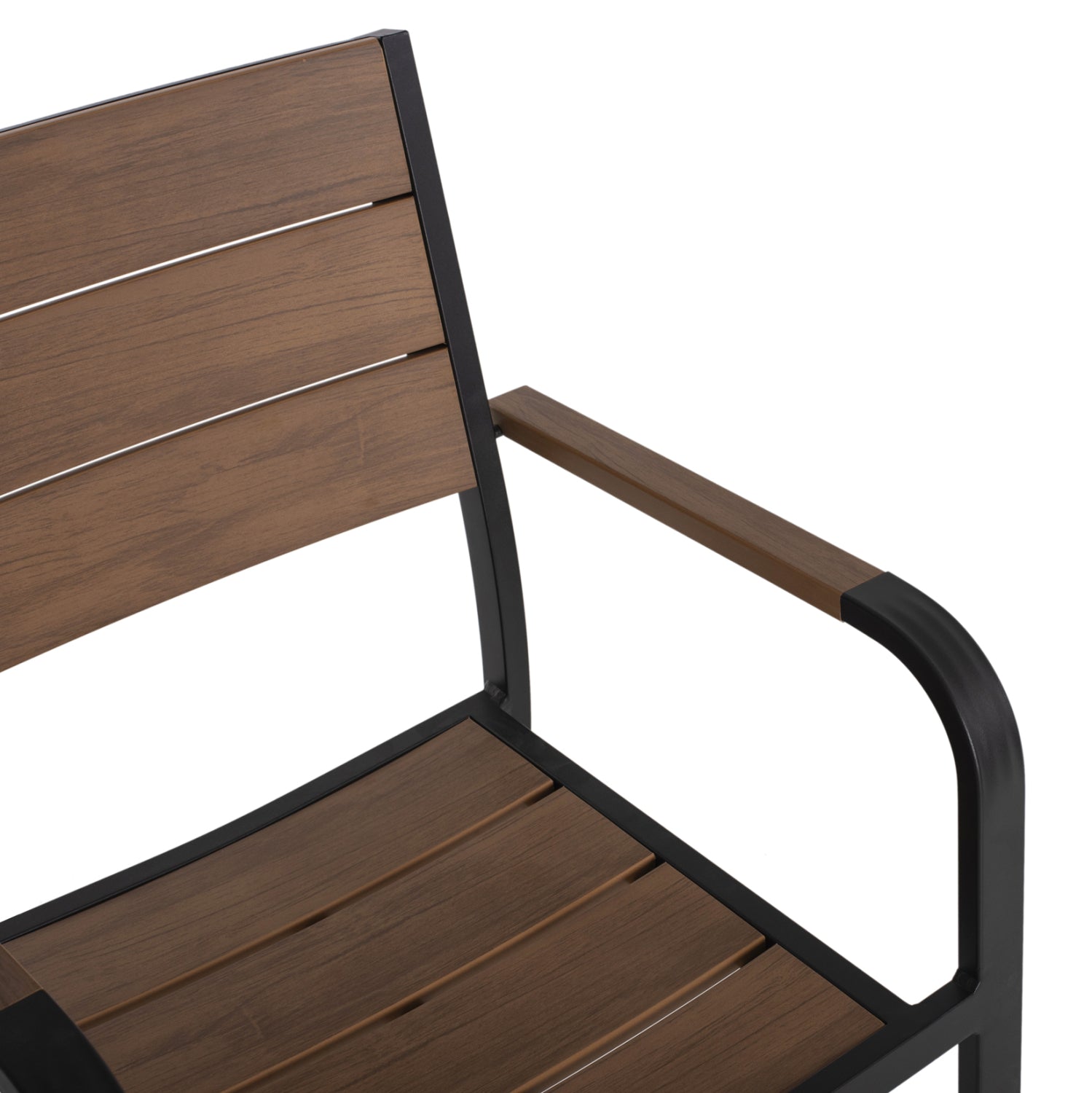 Кресло SAGA алуминий цвят натурал-черен 55x52x86