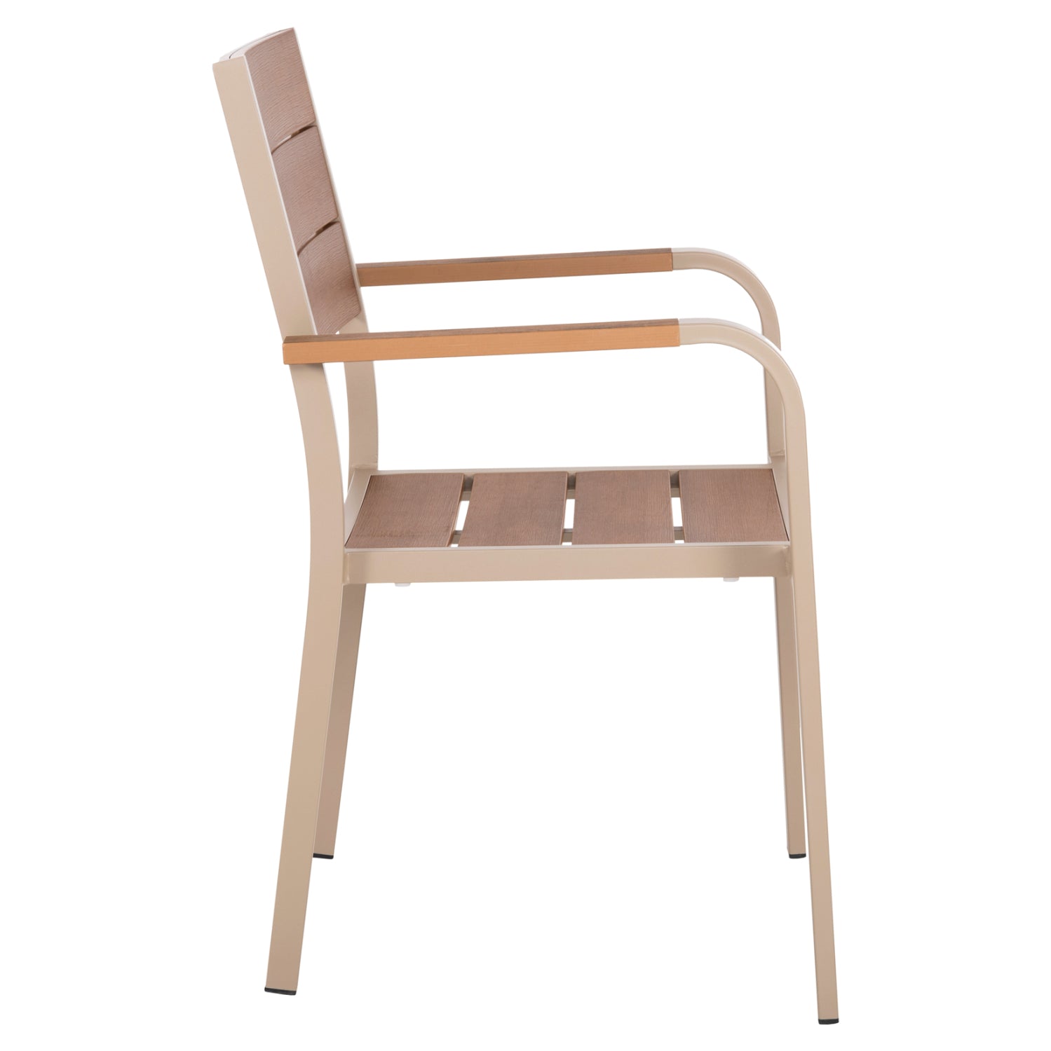 Кресло SAGA алуминий цвят шампанско-натурал 56x55x85,5