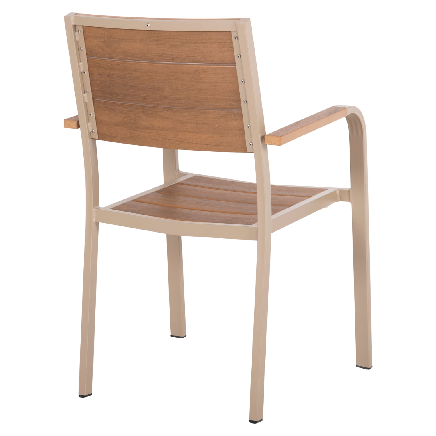 Кресло SAGA алуминий цвят шампанско-натурал 56x55x85,5