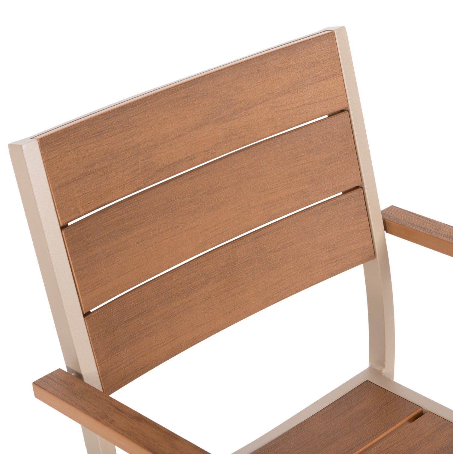 Кресло SAGA алуминий цвят шампанско-натурал 56x55x85,5