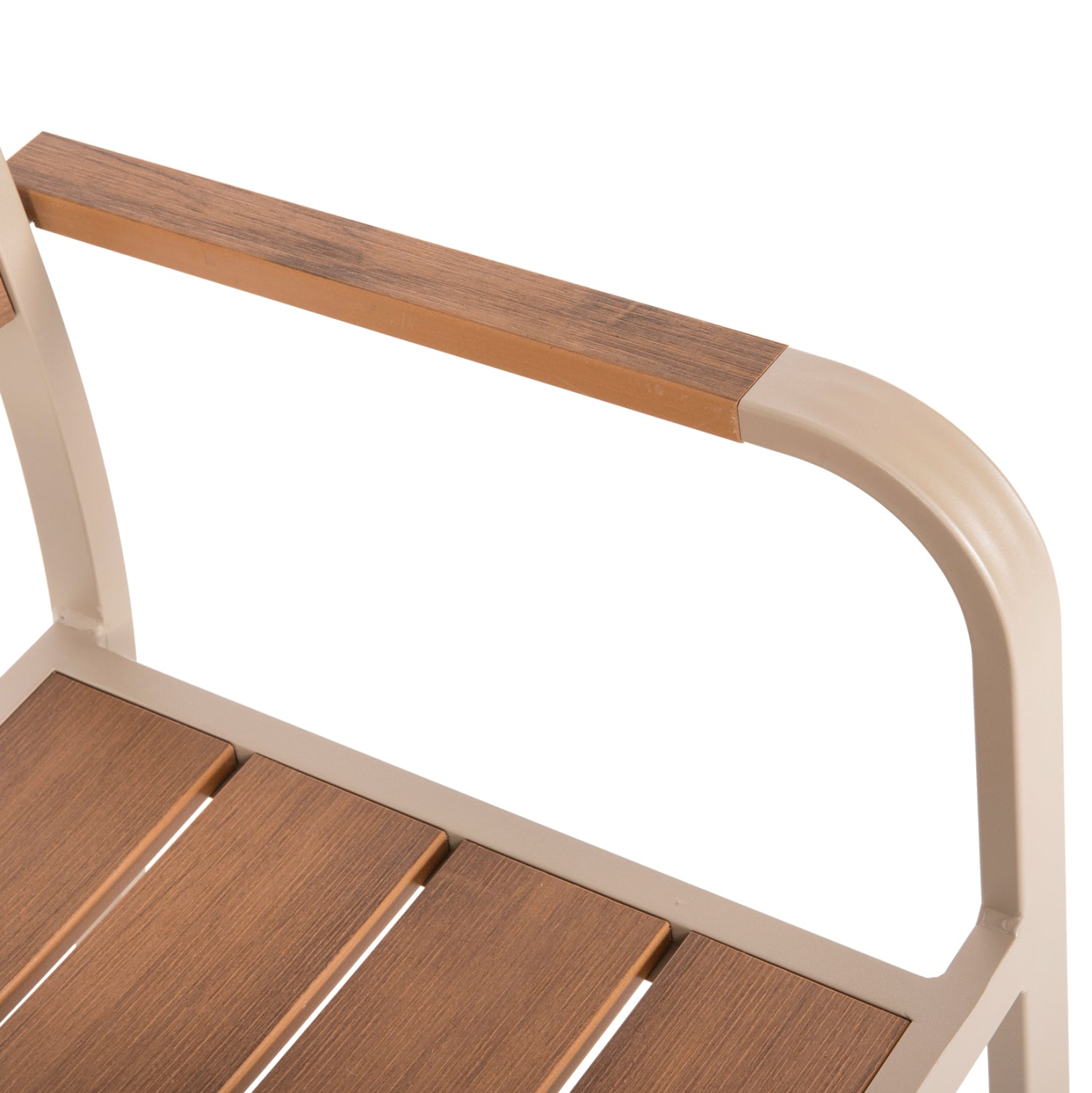 Кресло SAGA алуминий цвят шампанско-натурал 56x55x85,5