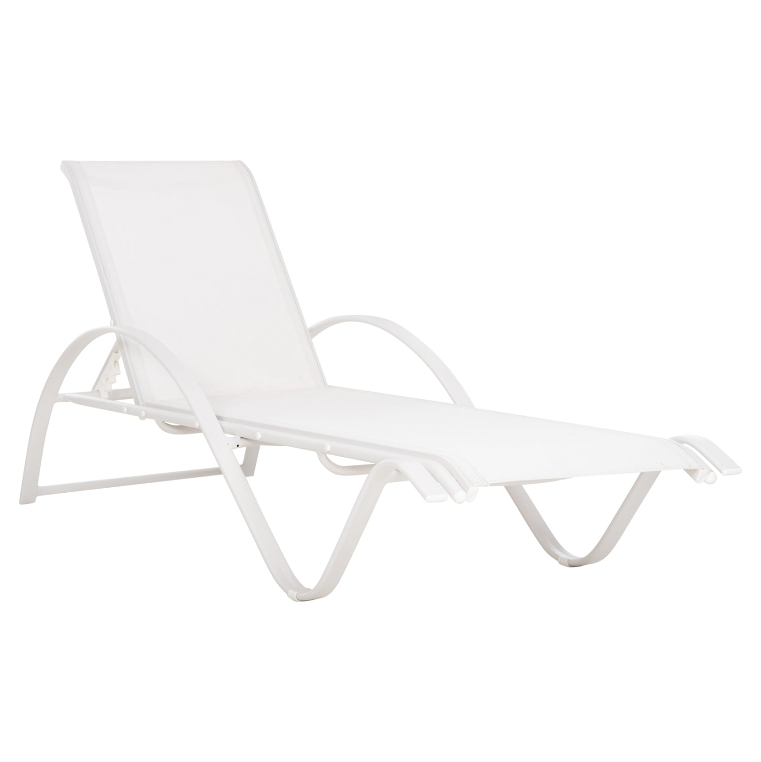 Шезлонг WAKANA  бял цвят 194x54-66x30 cm.