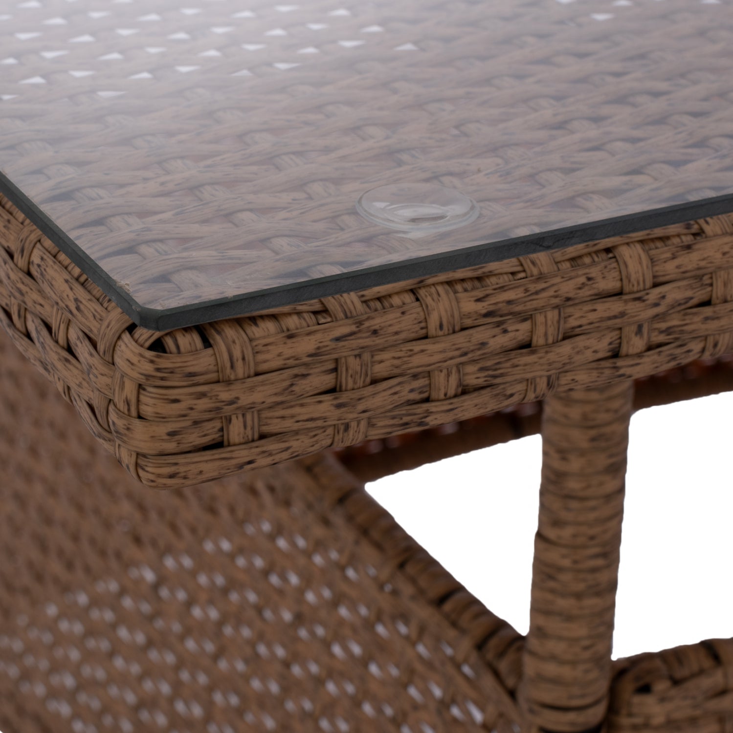 Ратанова маса/метал 120х70 см кафява