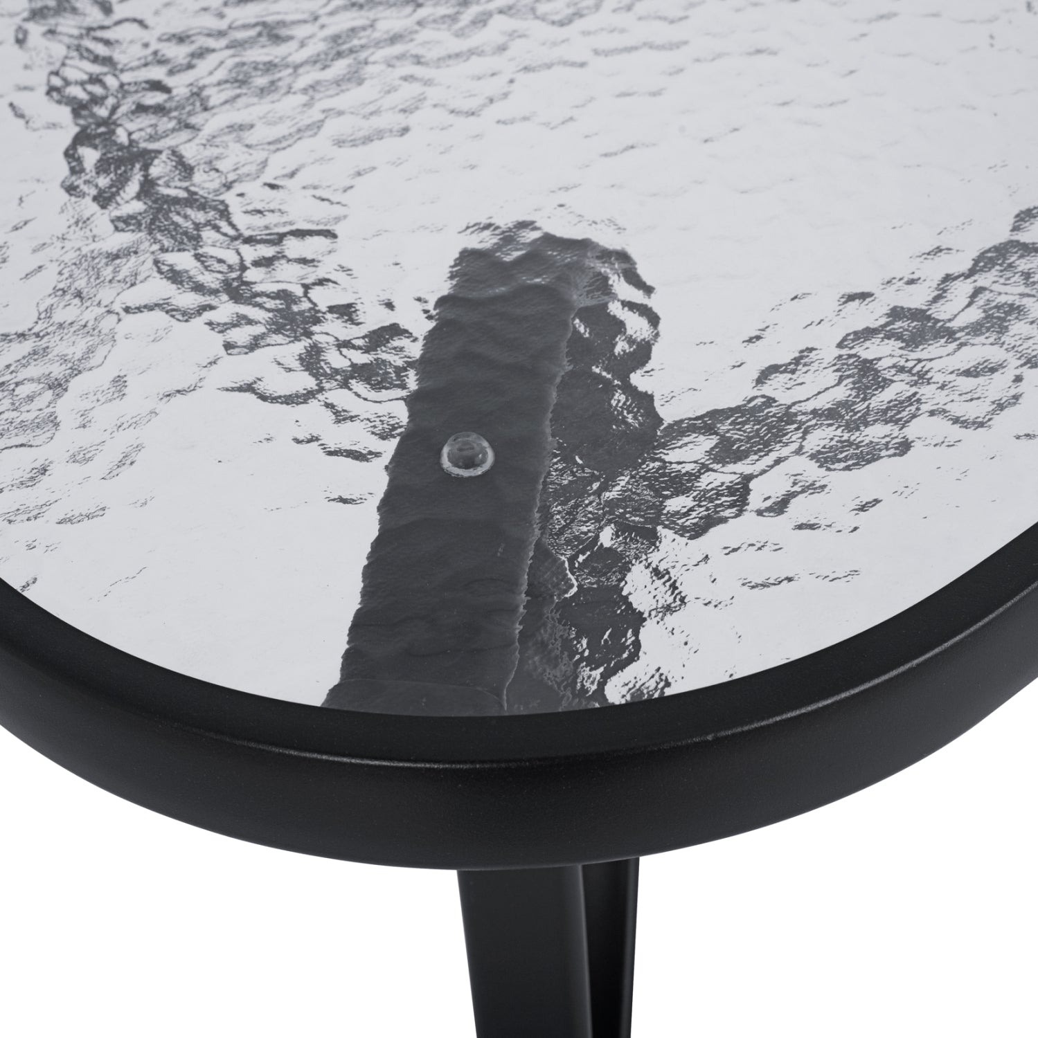 Маса Bruno 150x90x72 см, черен метал със стъклена повърхност