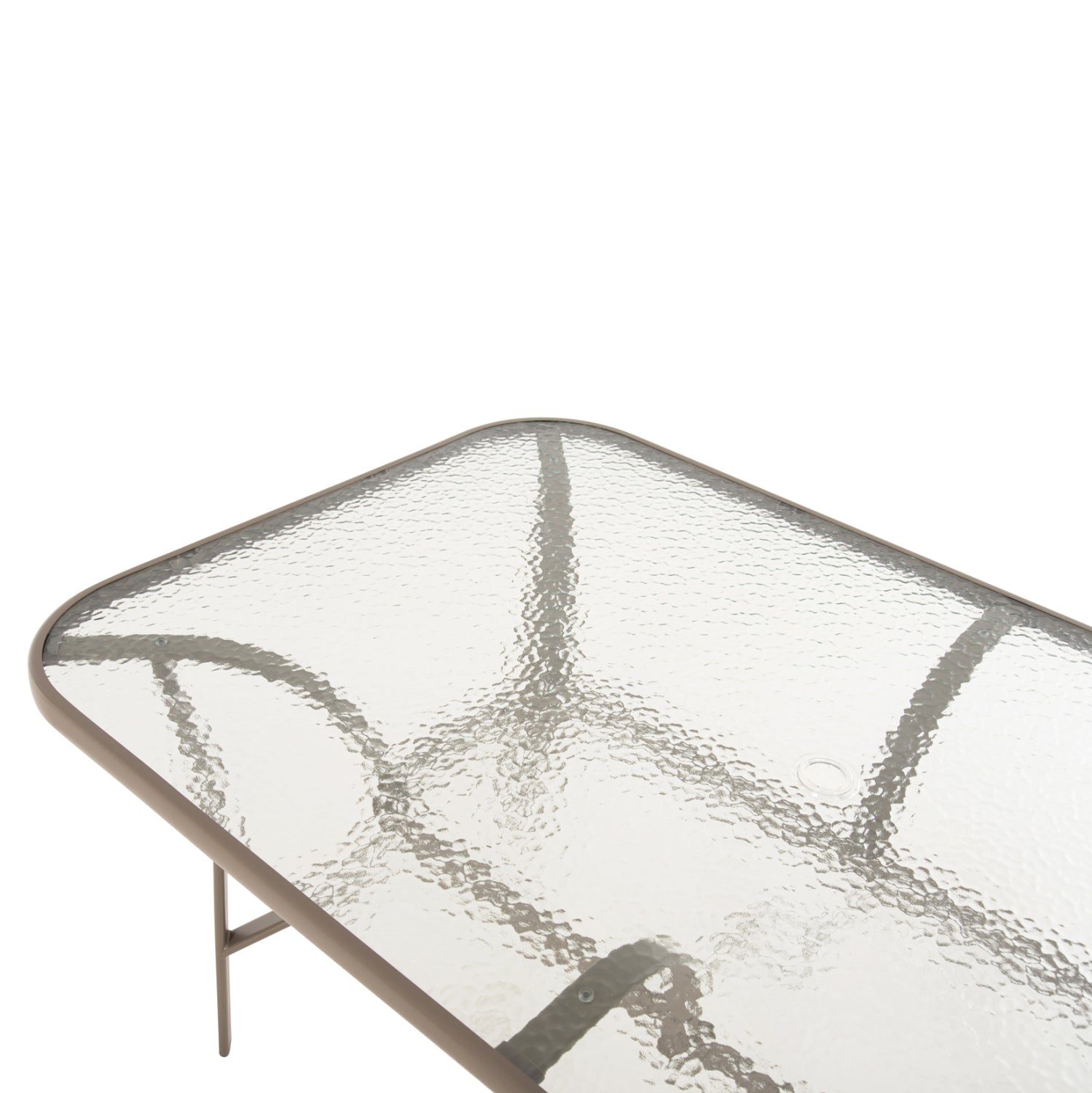 Маса Bruno 150x90x72см метална , шампанско с отвор за чадър φ38мм