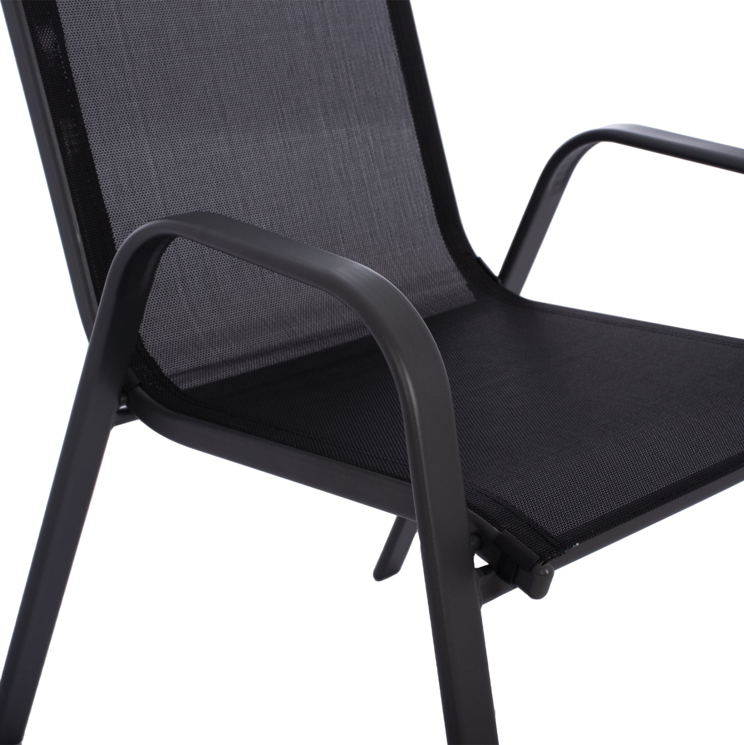 Градински комплект метален с 4 столa и маса 110x60 черен