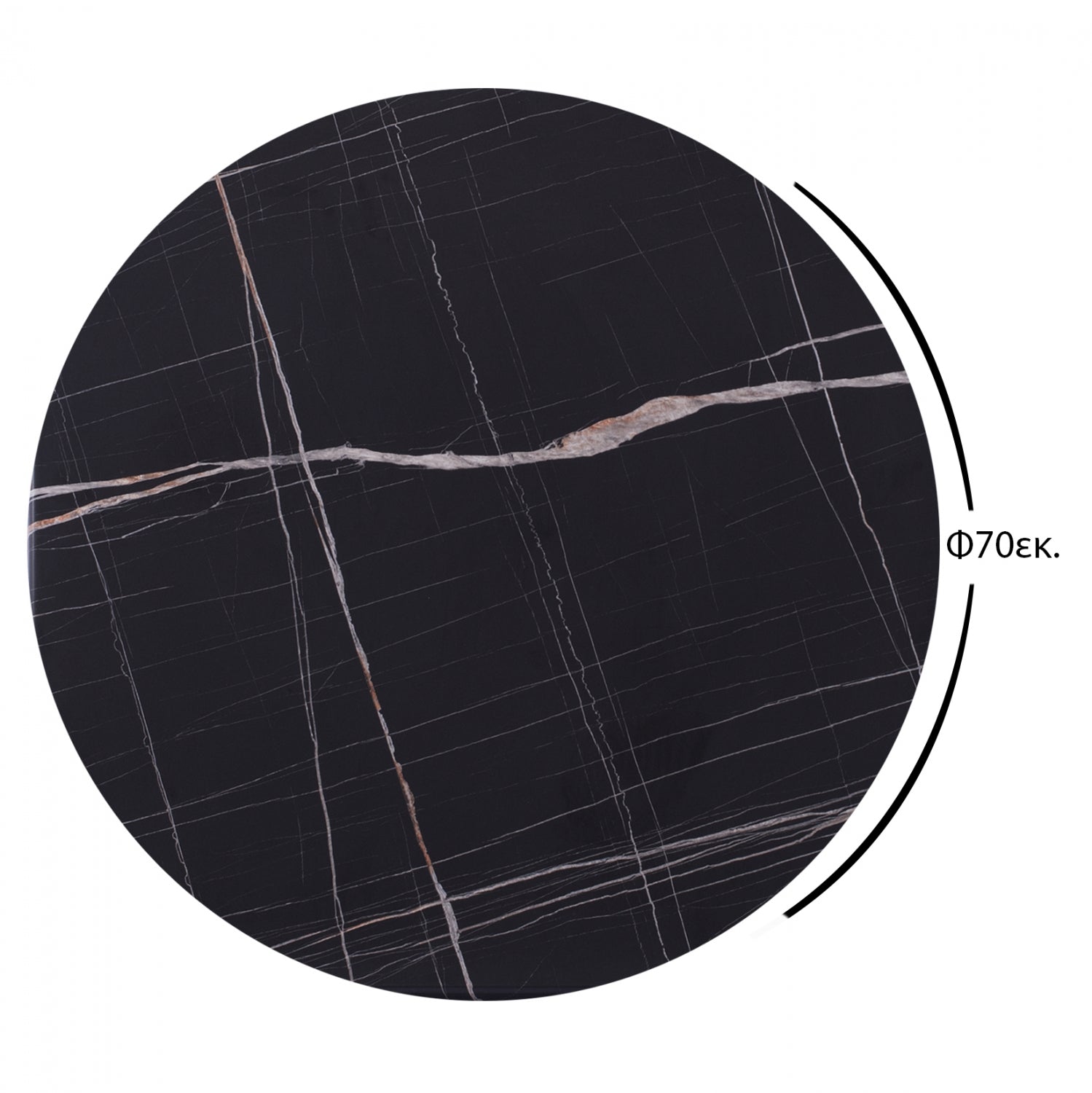 Плот за маса Верзалит Φ70 черен мрамор