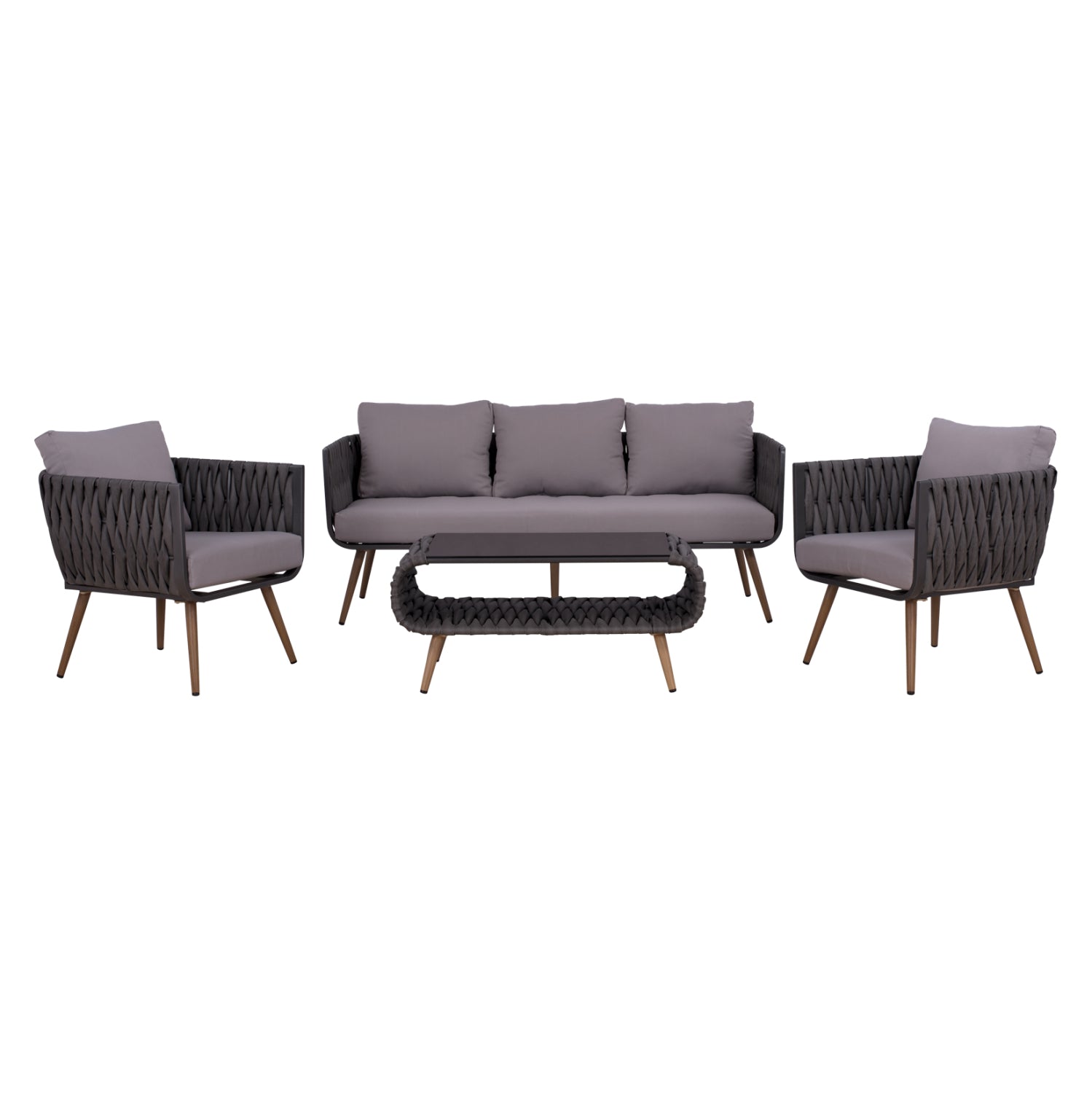 Градински комплект Варнамо алуминий/въже-сив цвят