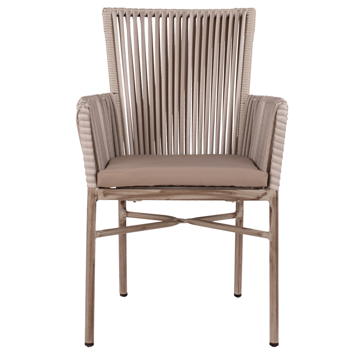 Алуминиево кресло COMPRERIA с въжета светло сив цвят 57Χ63Χ91