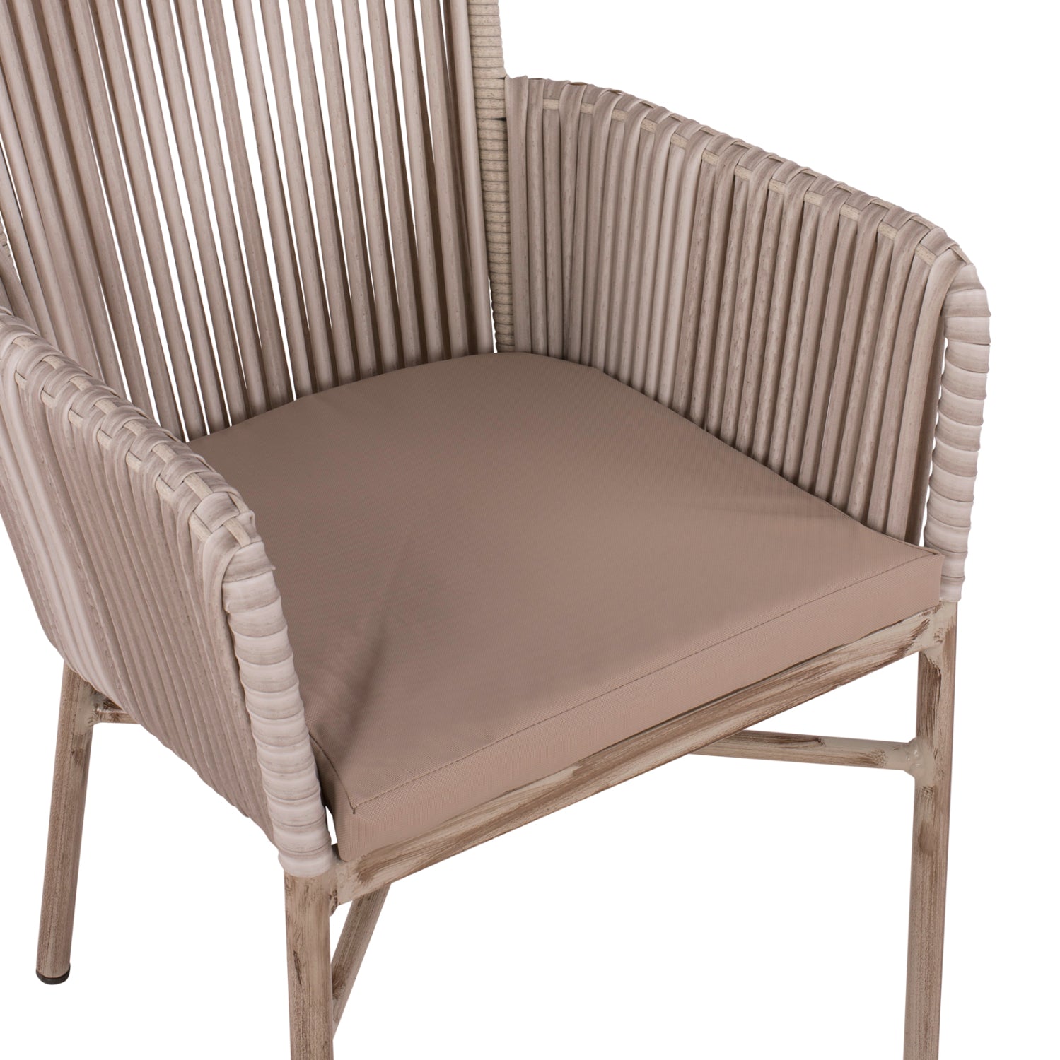 Алуминиево кресло COMPRERIA с въжета светло сив цвят 57Χ63Χ91