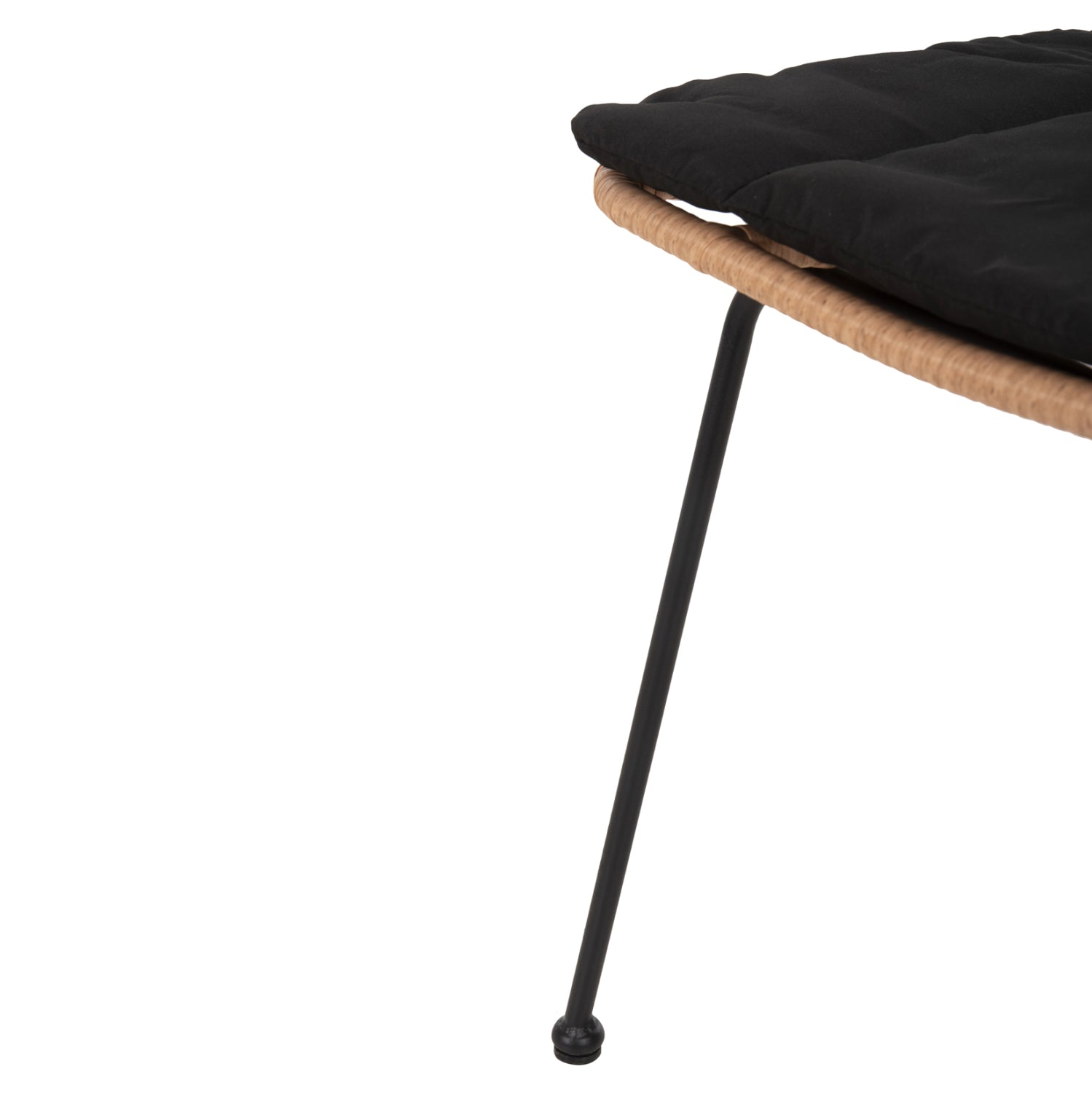 Градински стол Алегра, метален и черно-бежов, плетен, с възглавница 50.5x49.5x88см