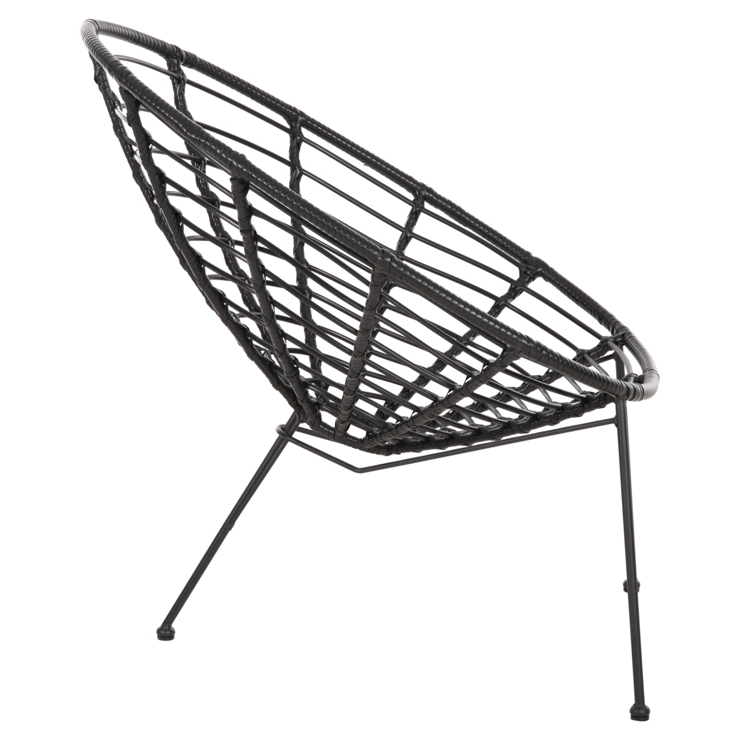 Метален стол Аллегра с ракита - черен 73x78x88см