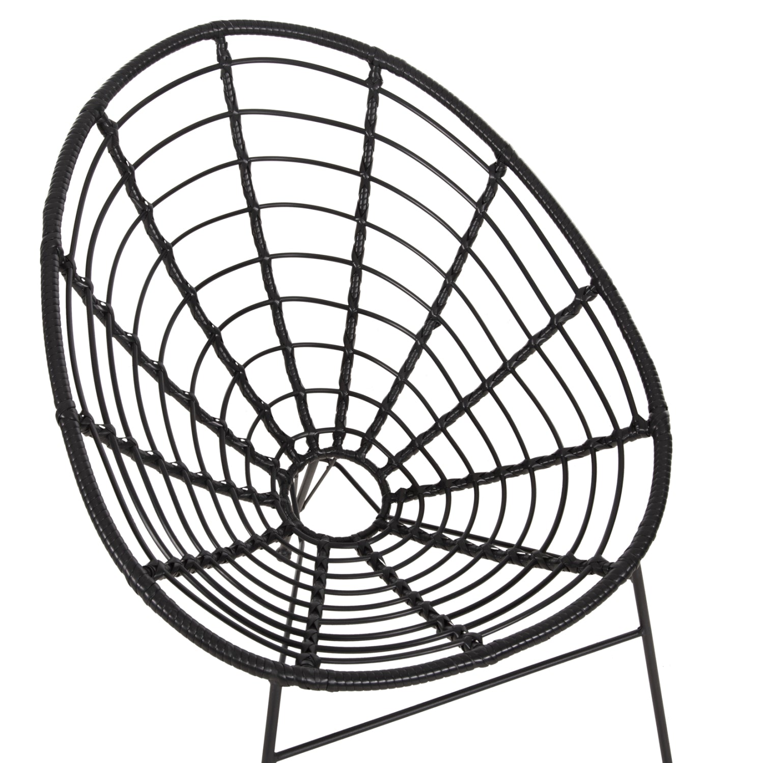 Метален стол Аллегра с ракита - черен 73x78x88см