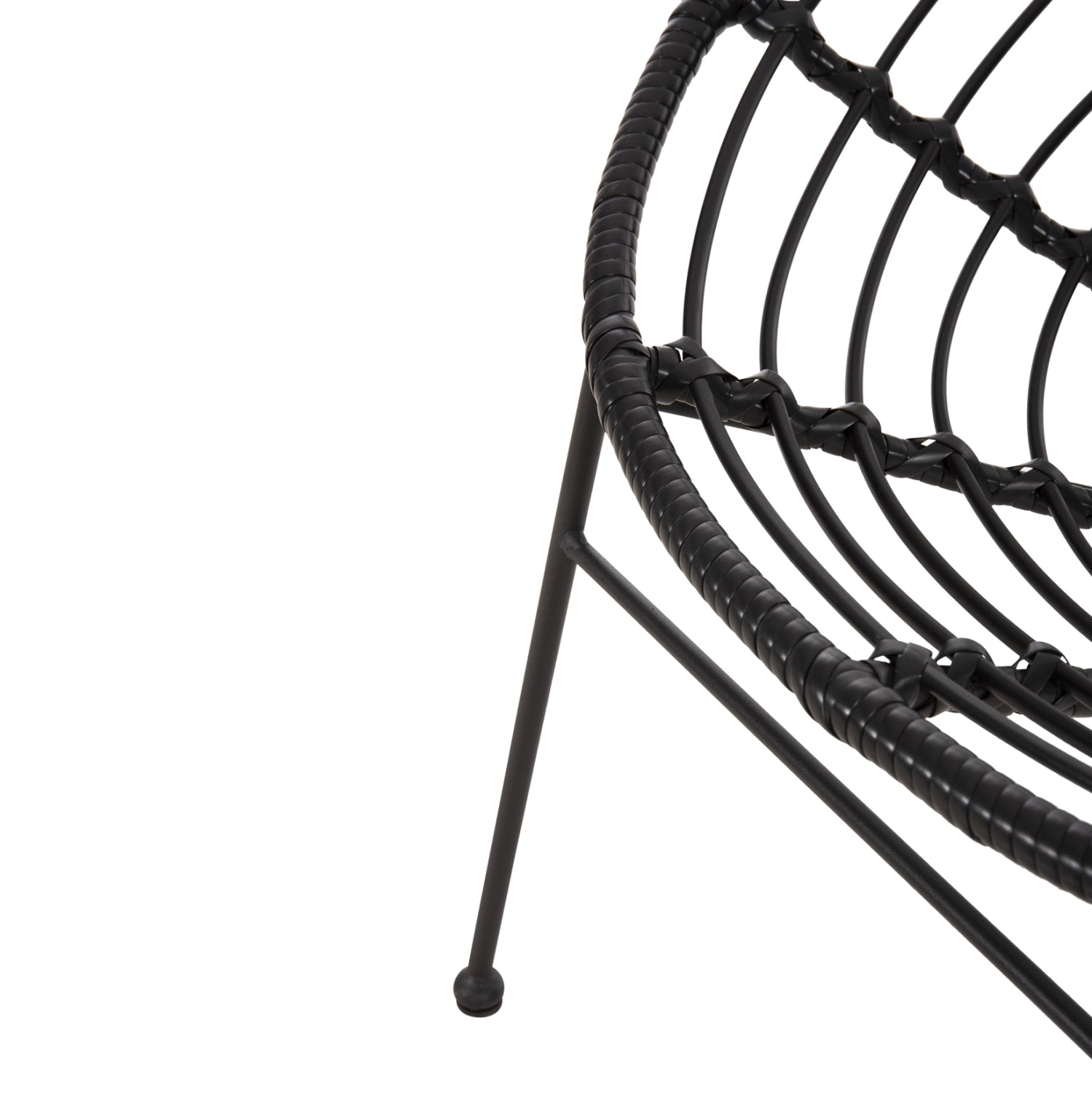 Метален стол Аллегра с ракита - черен 73x78x88см