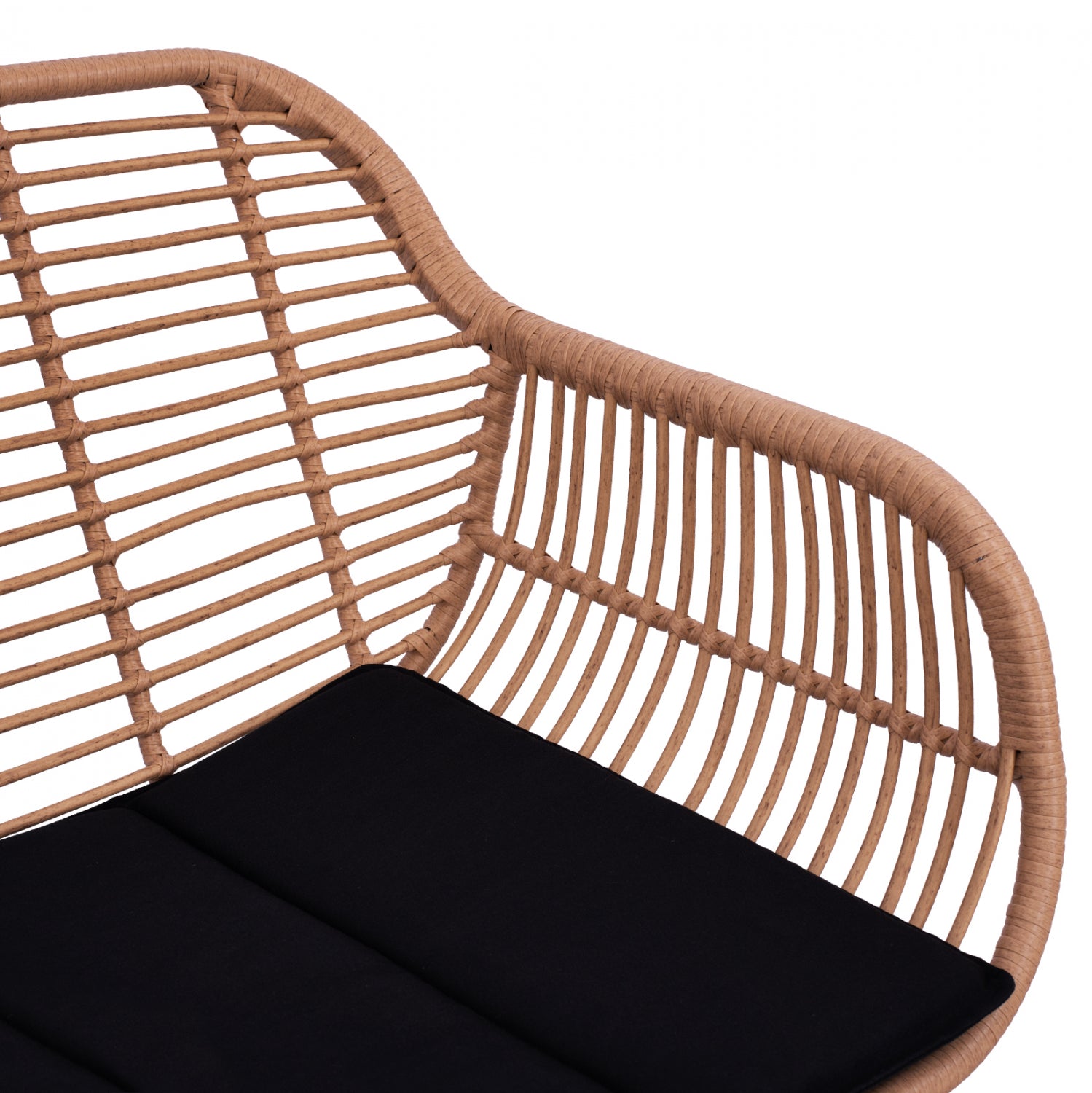 Градински комплект Алегра цвят кафяв-черен/диван с 2 кресла и маса 100x45x44,5