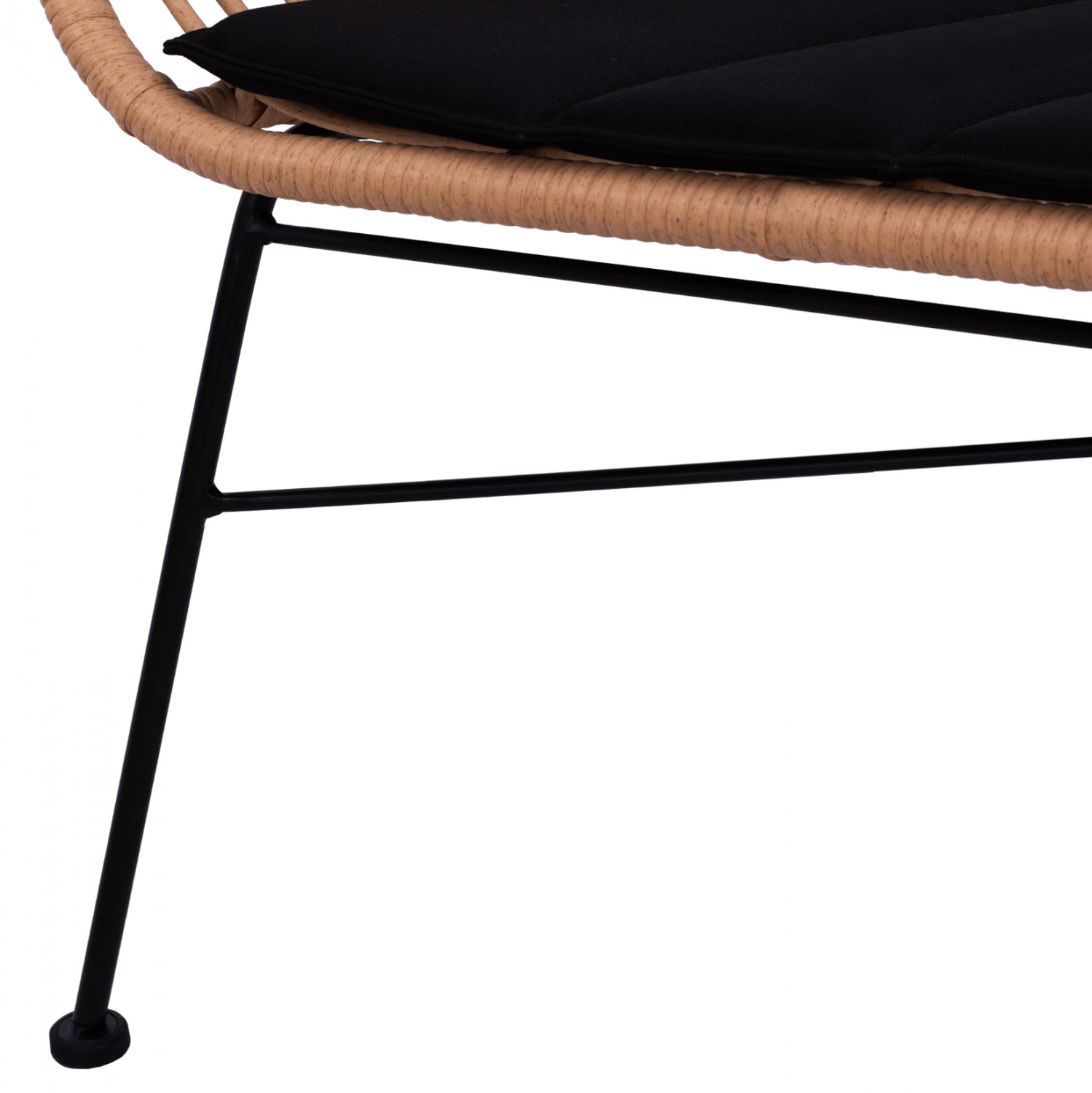 Градински комплект Алегра цвят кафяв-черен/диван с 2 кресла и маса 100x45x44,5