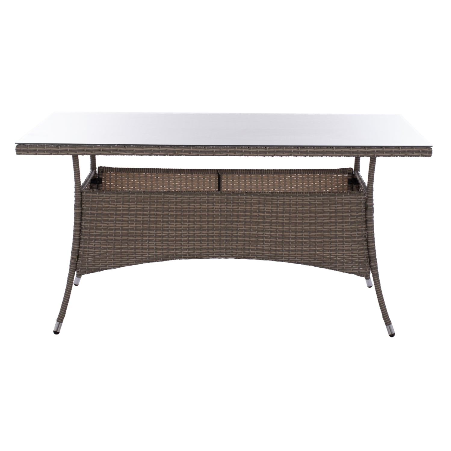 Маса метал/ратан Минск 150x90 -сив цвят