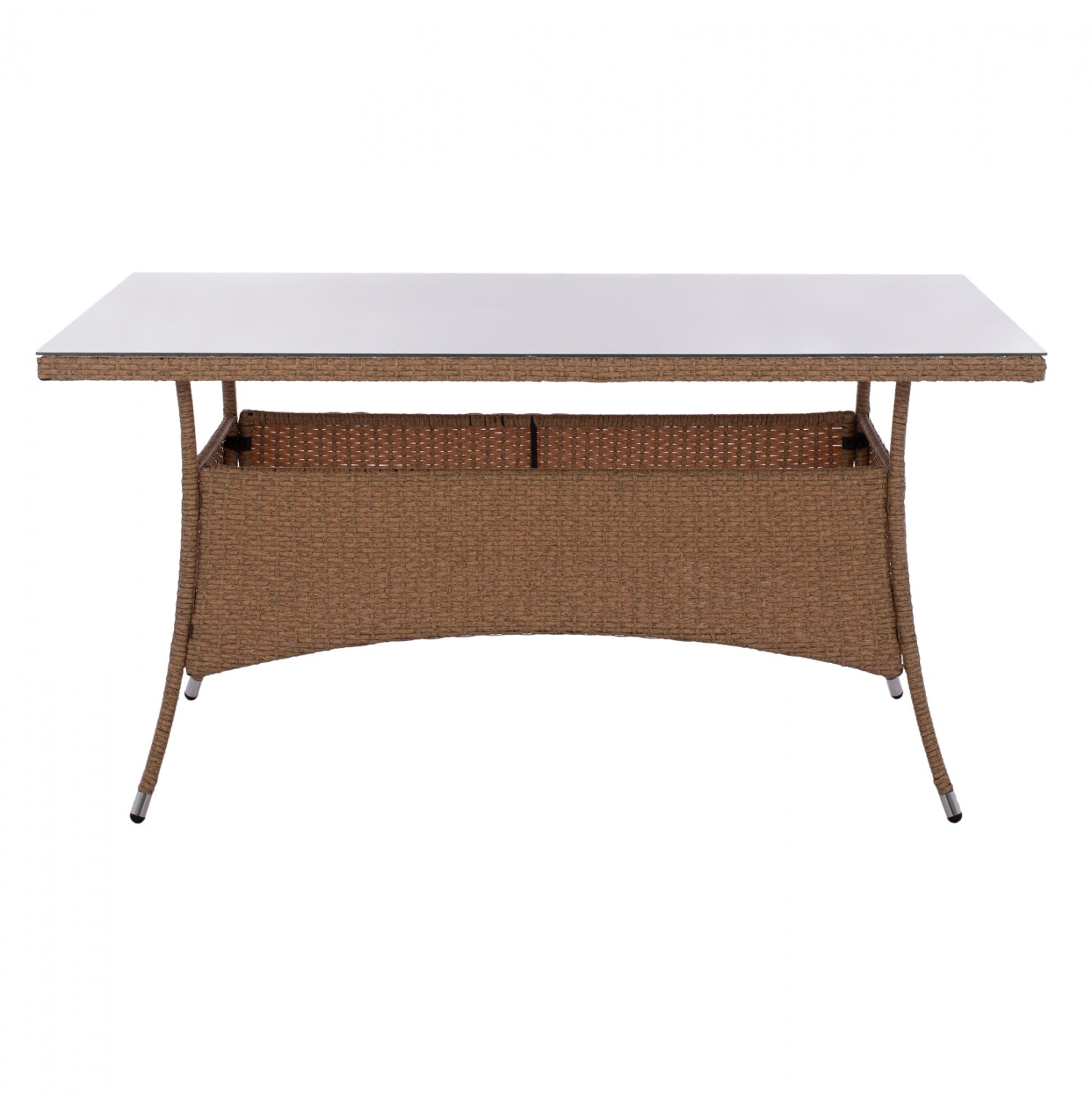 Маса Минск 150x90 -бежово-кафяв цвят метал и ратан