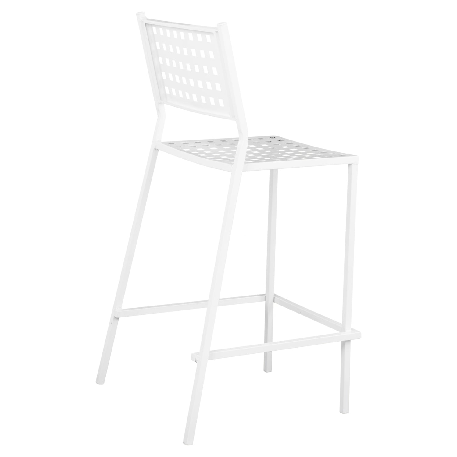 Метален бар стол Зета бял цвят 47x58x111