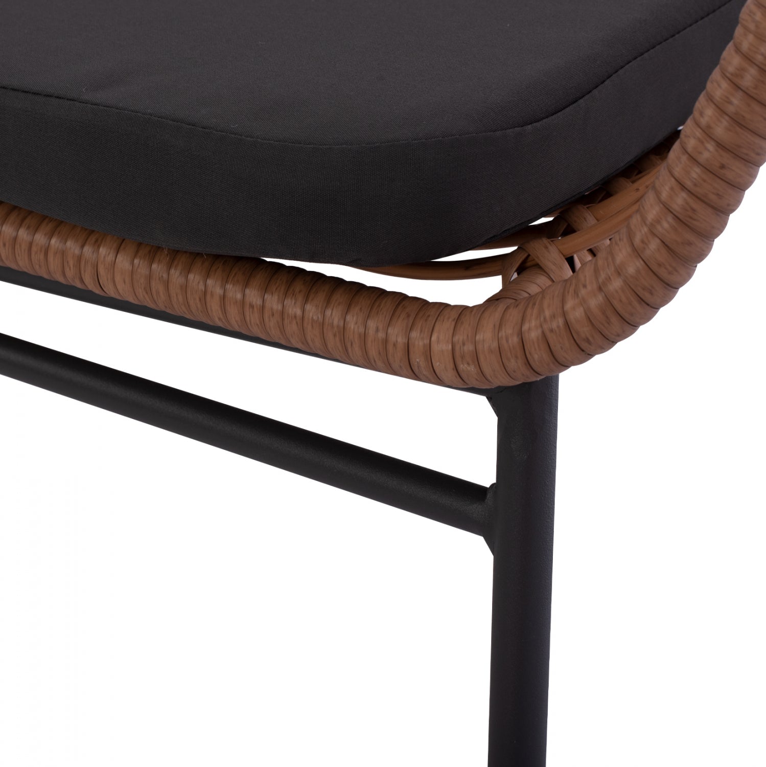 Комплект Алегра цвят кафяв-черен диван с 2 кресла и маса 95/55/55см