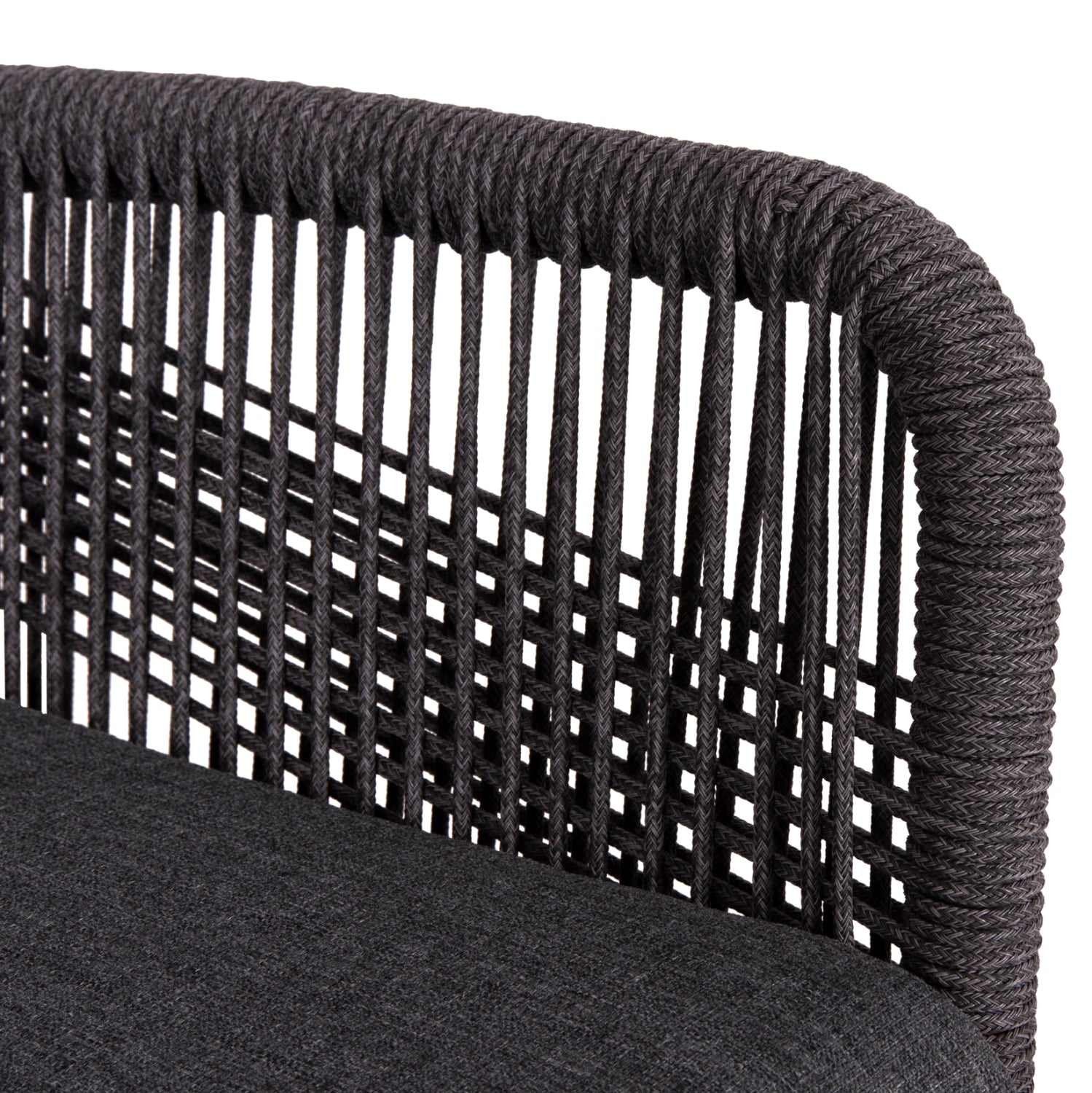 Алуминиево кресло HOWARD кафяво-/-въже и възглавница сиви 57.5x62x84см