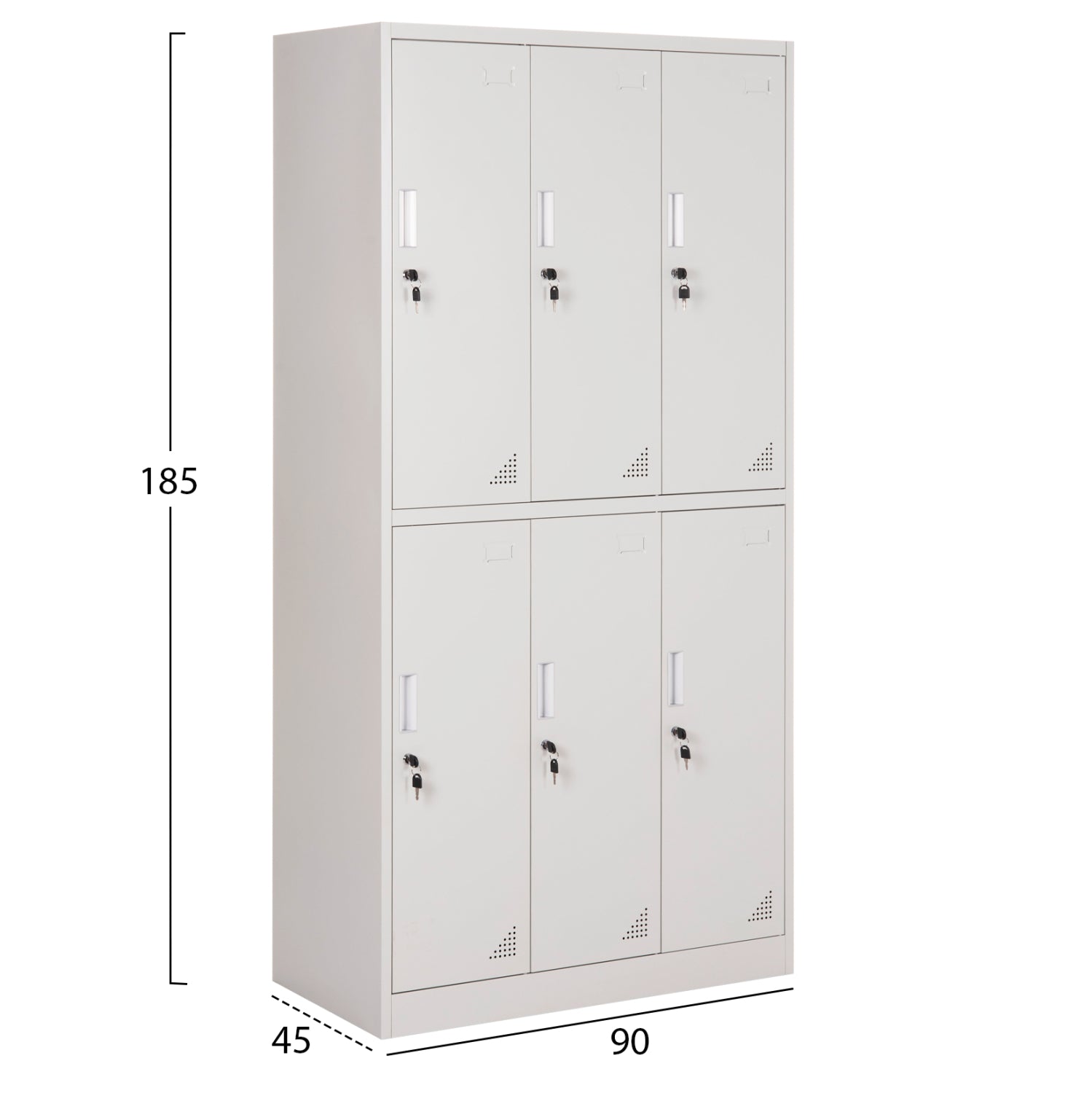 Метален шкаф BRAILA сив цвят 90x45x185 см