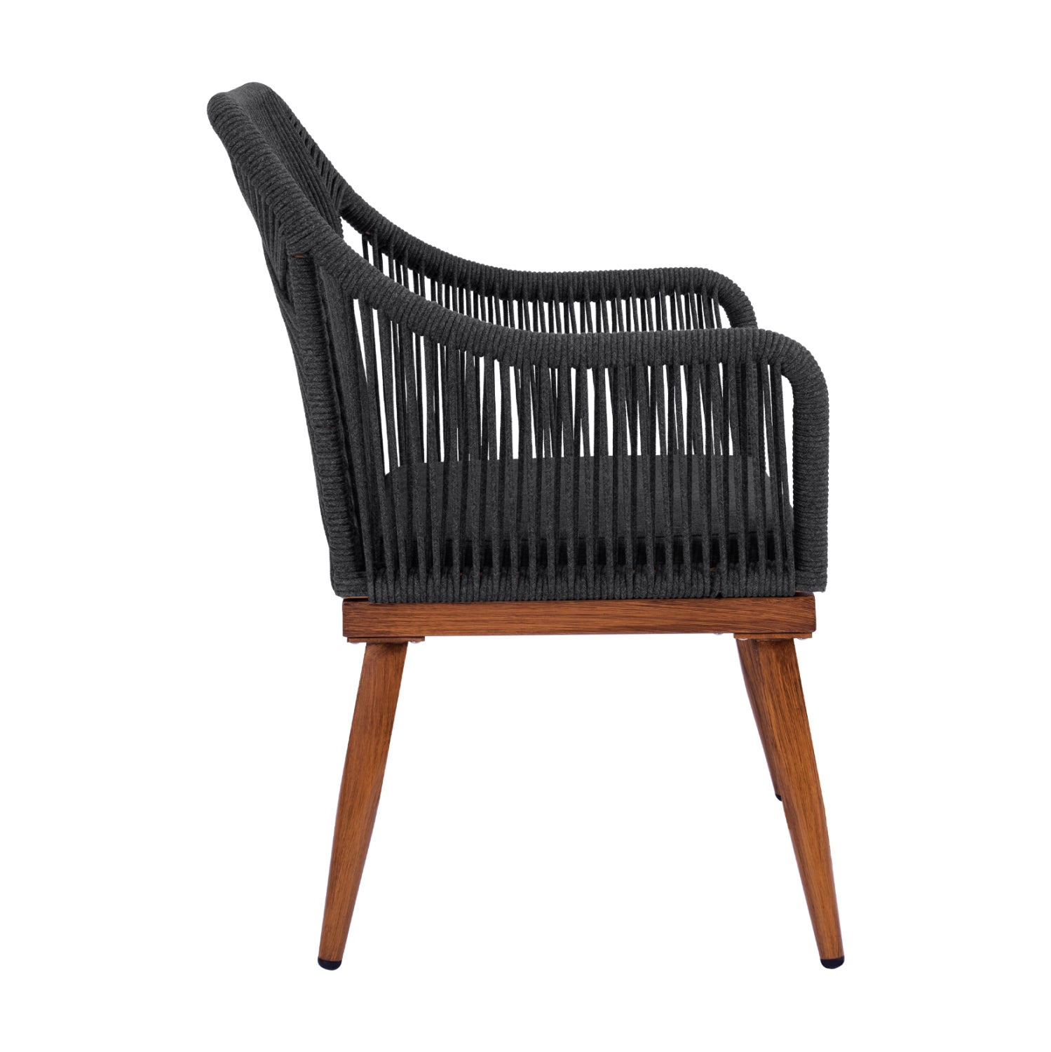 Кресло MYRTIA цвят сив-орех алуминий -62x63x90