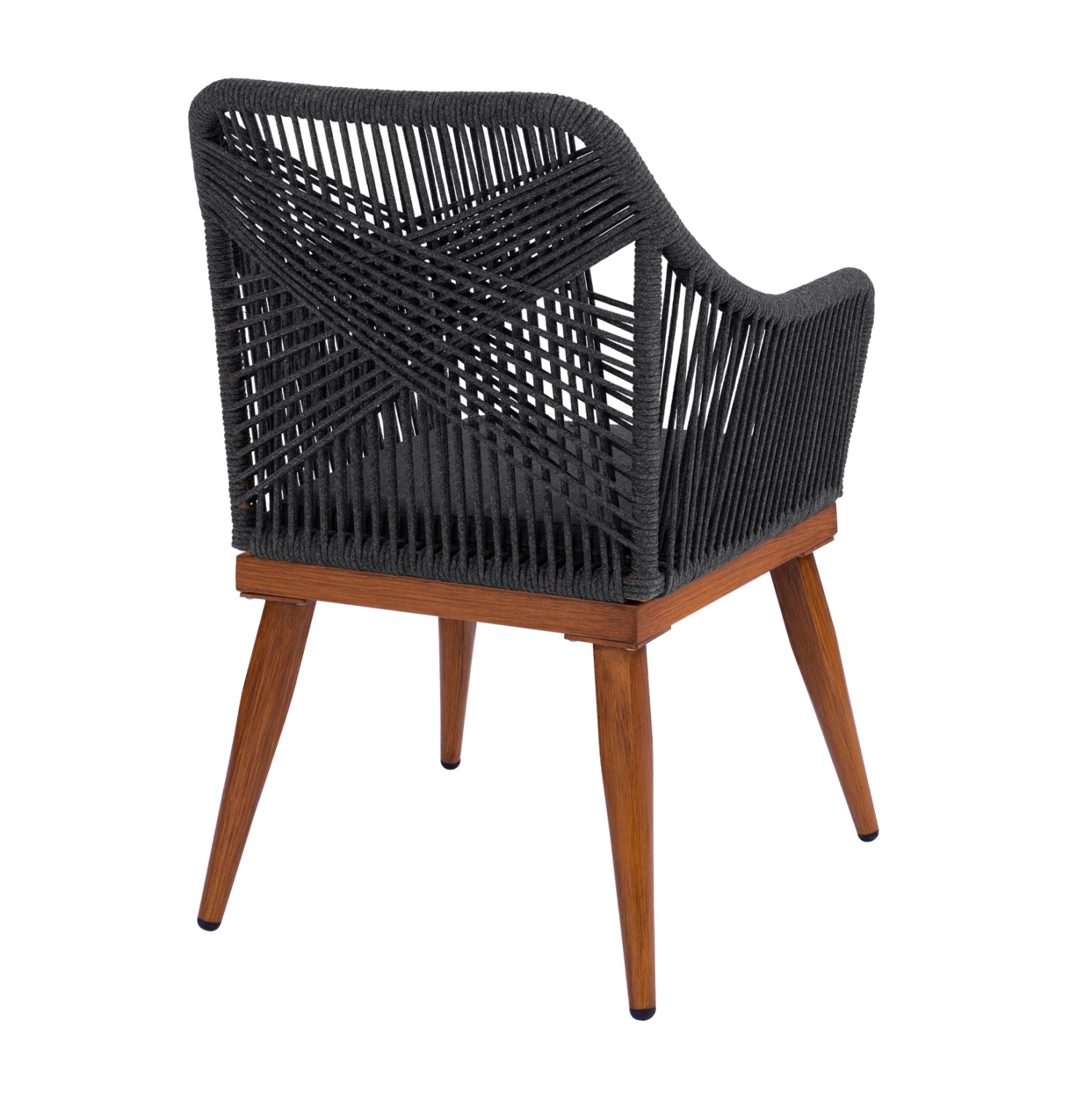 Кресло MYRTIA цвят сив-орех алуминий -62x63x90