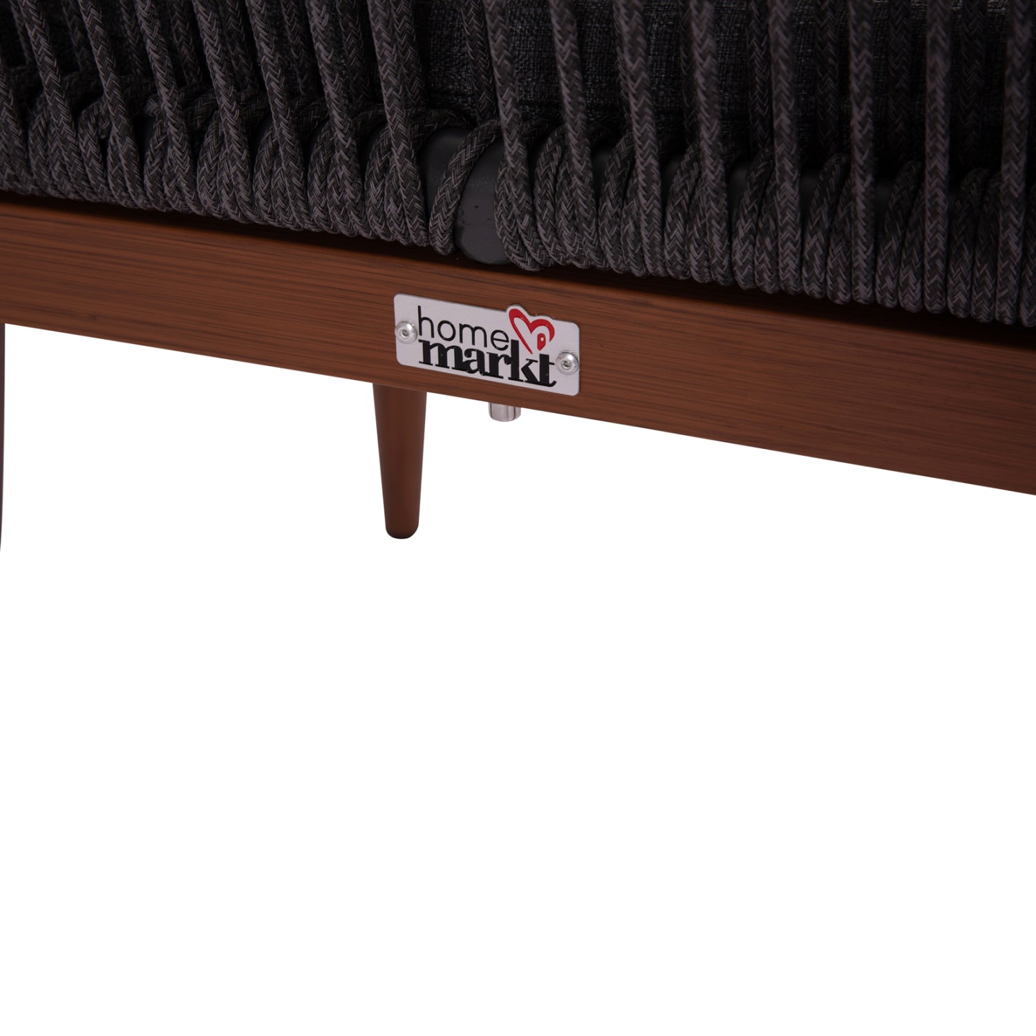 Кресло MYRTIA цвят сив-орех алуминий/въже 60x64x88