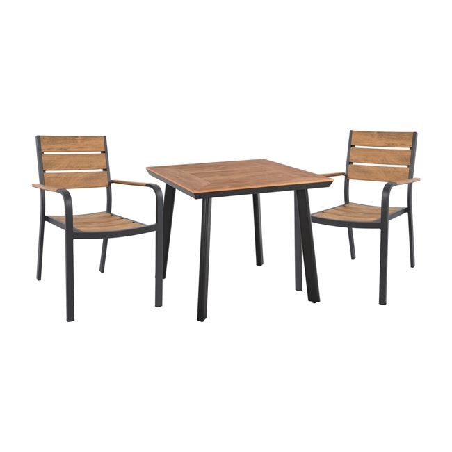 Градински комплект SAGA от 3 части- 80/80см маса алуминиева и 2 стола КГ10537.02